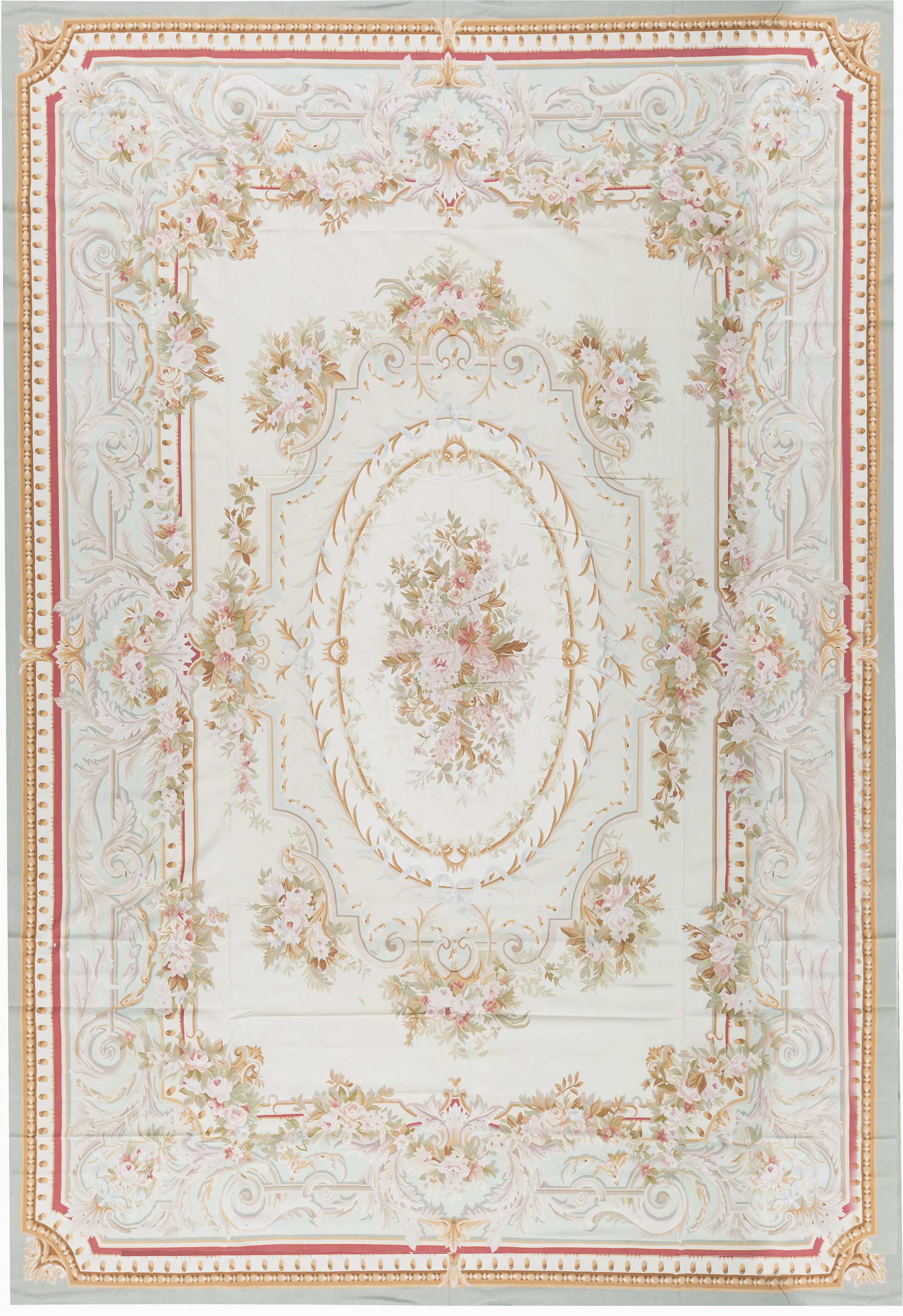 bokara rug co inc one of a kind aubusson renaissance hand knotted beige 14 x 201 wool area rug abhd6358