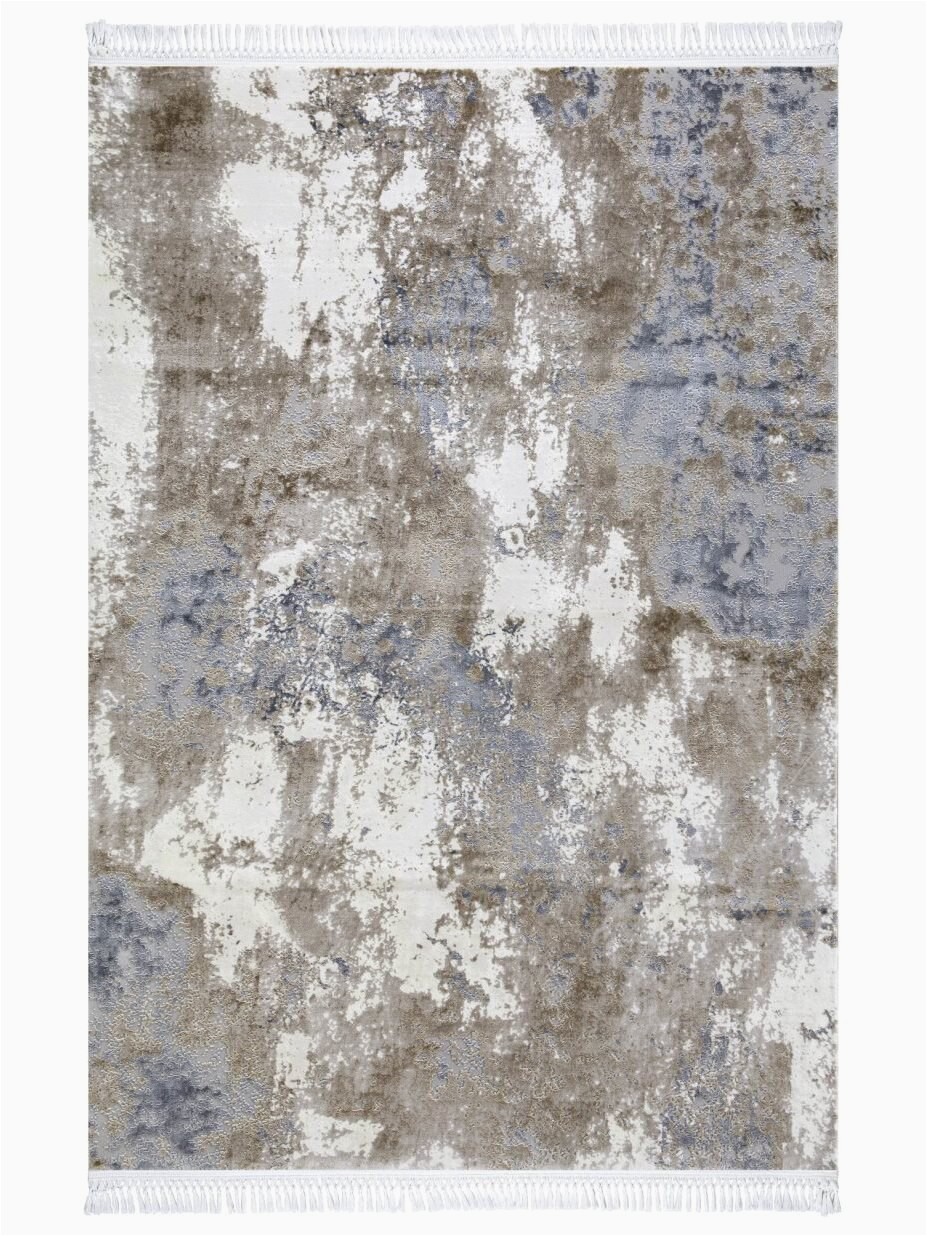 Quantity Surveying Lounge 7 x 10 Viscose Brown Blue Area Rug