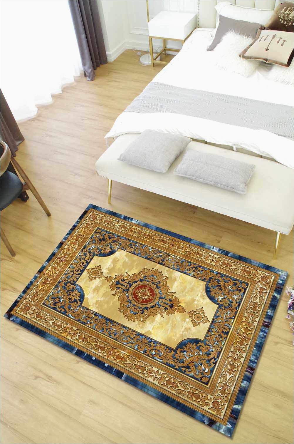 Zeegle European Living Room Carpet Anti slip Floor Mats Bedroom Bed Blanket Carpet Sofa Table Area q50