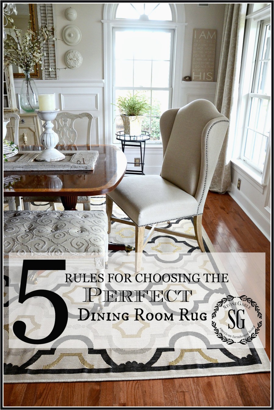 5 RULES FOR CHOOSING THE PERFECT DINING ROOM RUG No nonsense sensibe advice for choosing the right rug stonegableblog