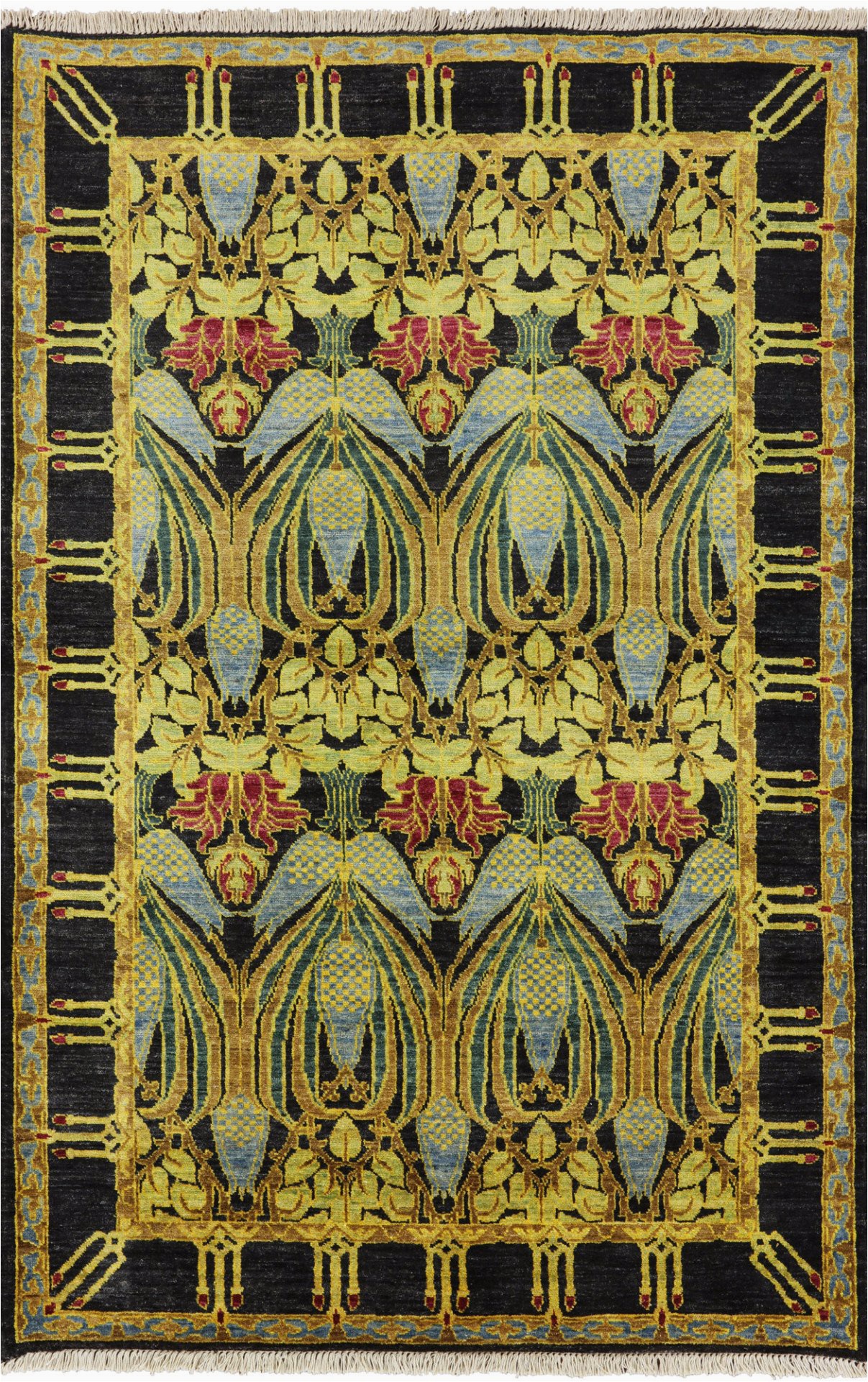 oriental handmade modern 4 x 6 art deco area rug