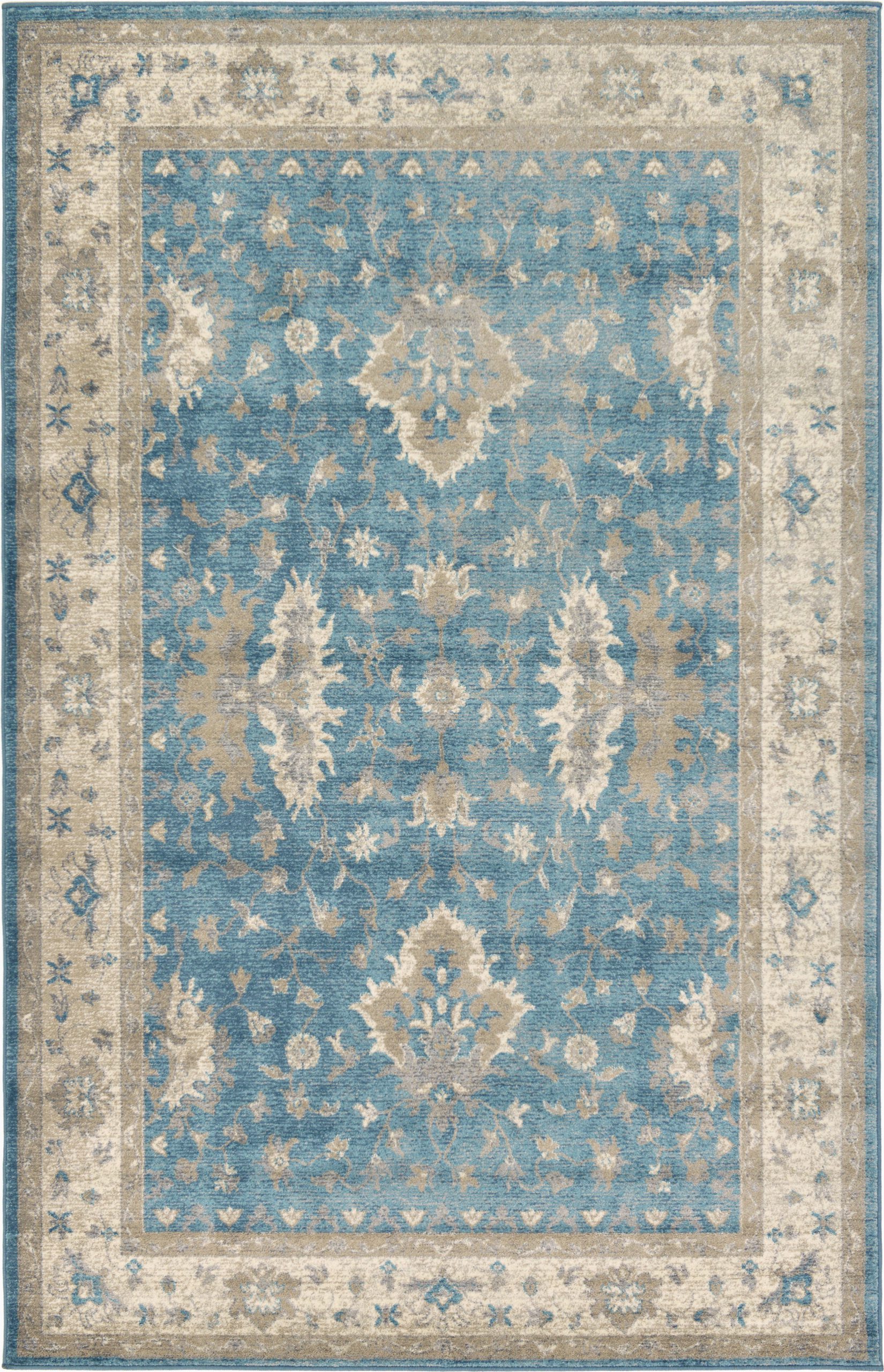 oriental light bluegray area rug