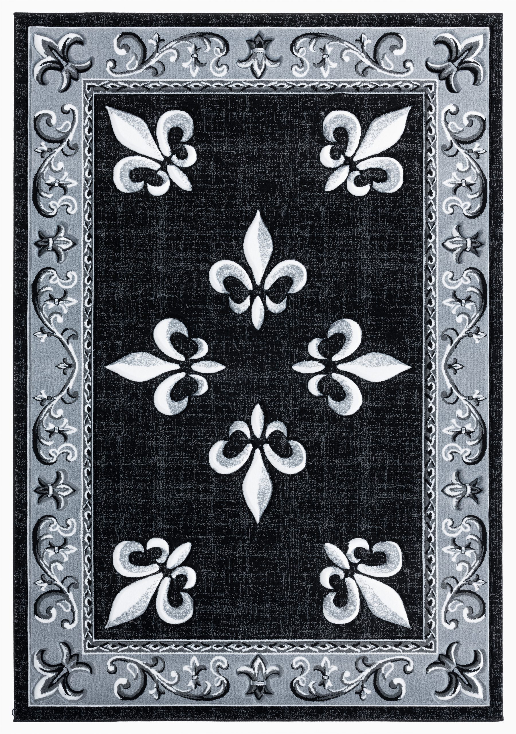 goines blackgraywhite area rug