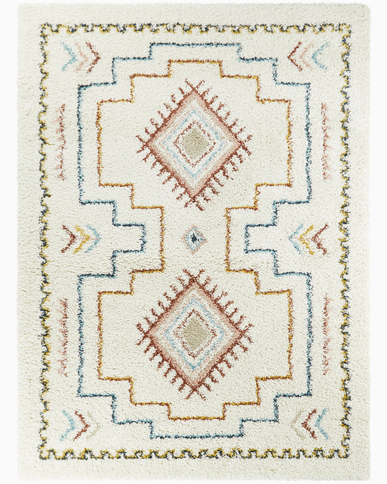 enright tribal moroccan shag redblueoff white area rug