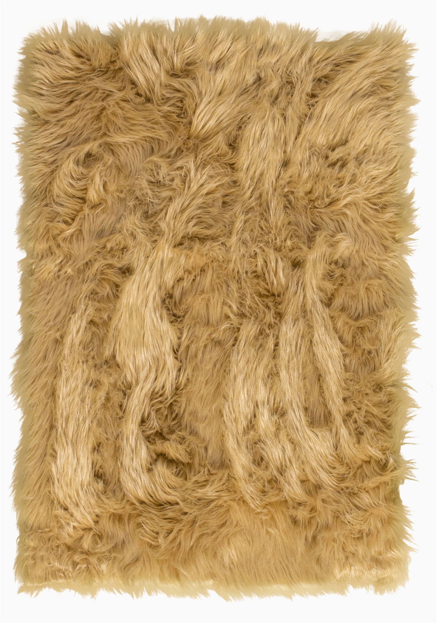 charlotte faux fur light brown area rug
