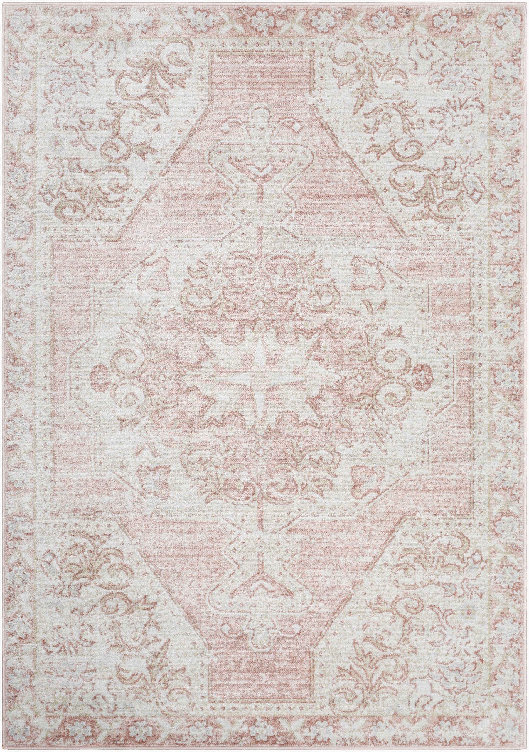 blithe oriental pinkwhite area rug