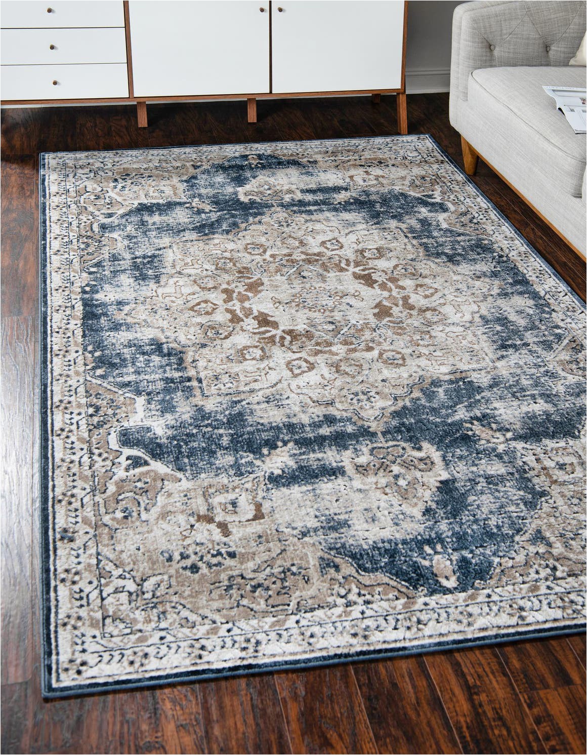 dark blue 8x10 villa area rug
