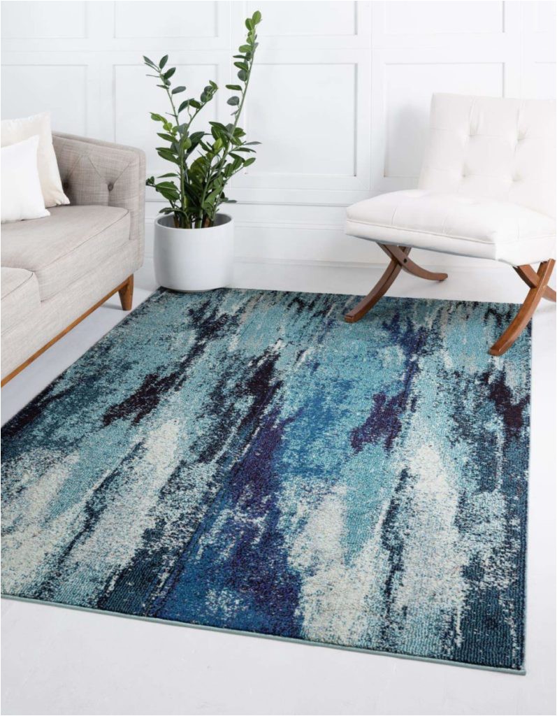 3 Unique Loom Jardin Collection Vibrant Abstract Blue Area Rug 797x1024