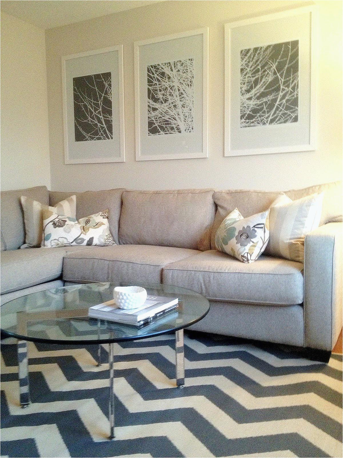 grey and white striped area rug