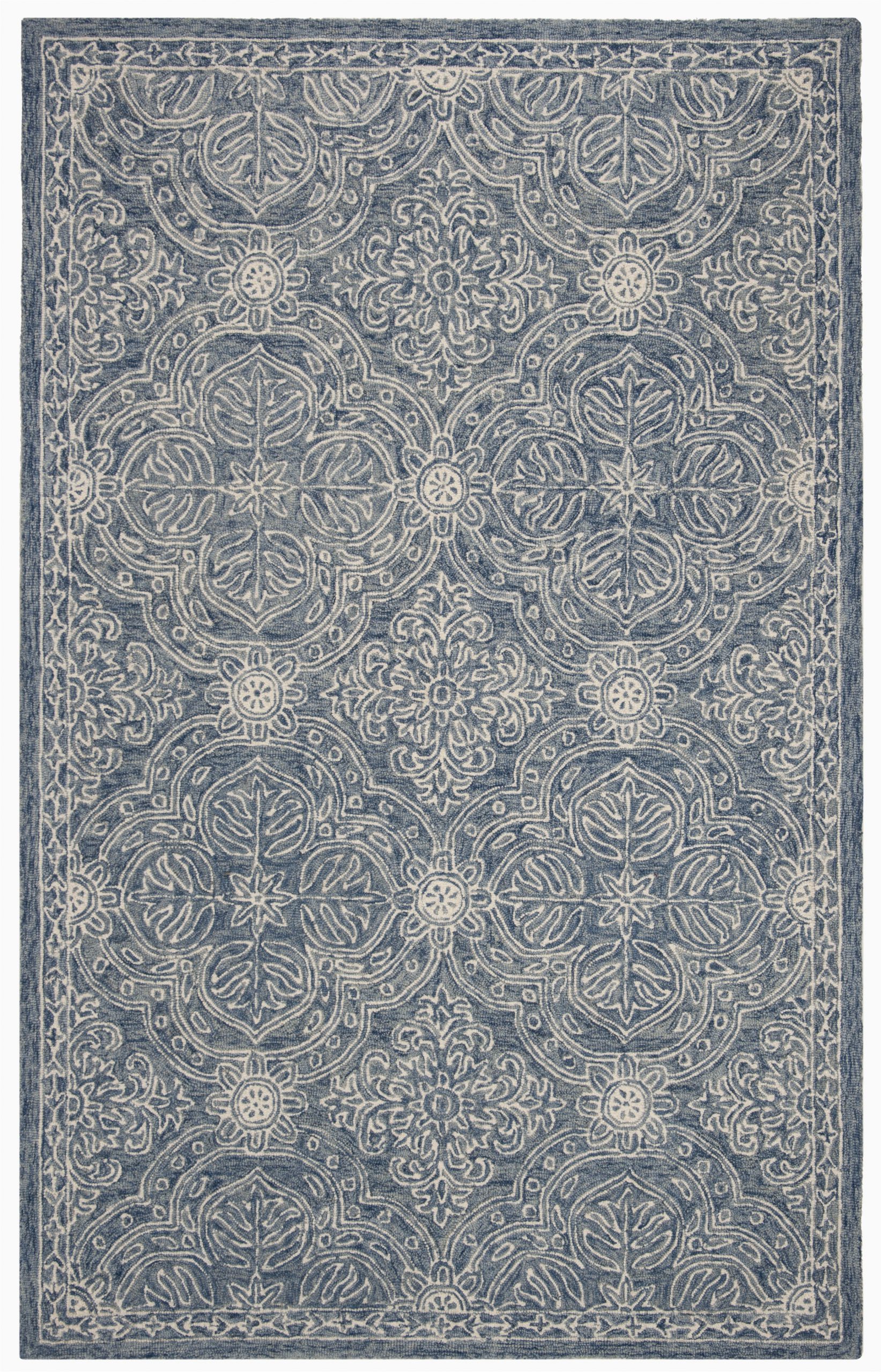 etienne hand tufted wool blueivory area rug