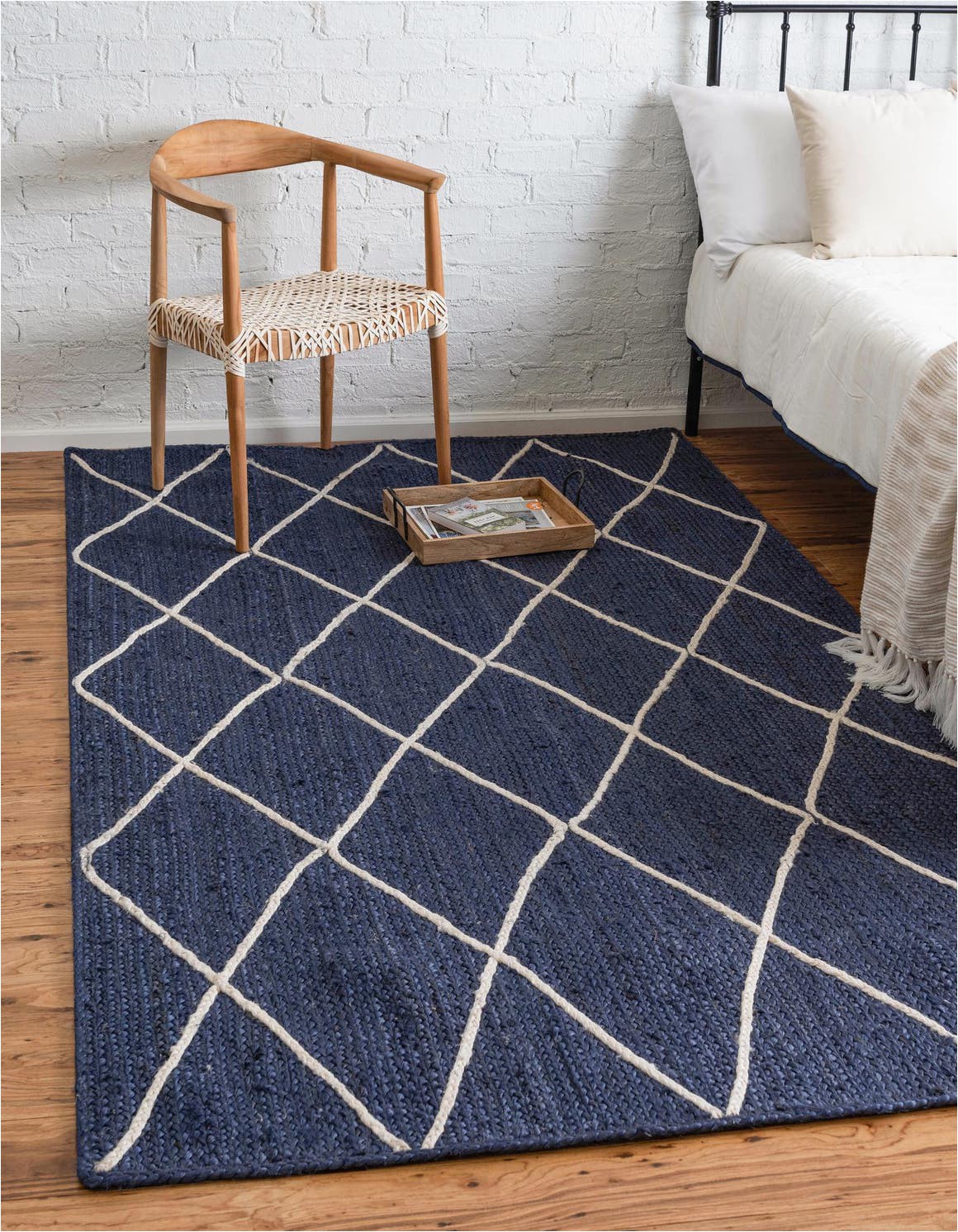 navy blue 4x6 braided jute area rug