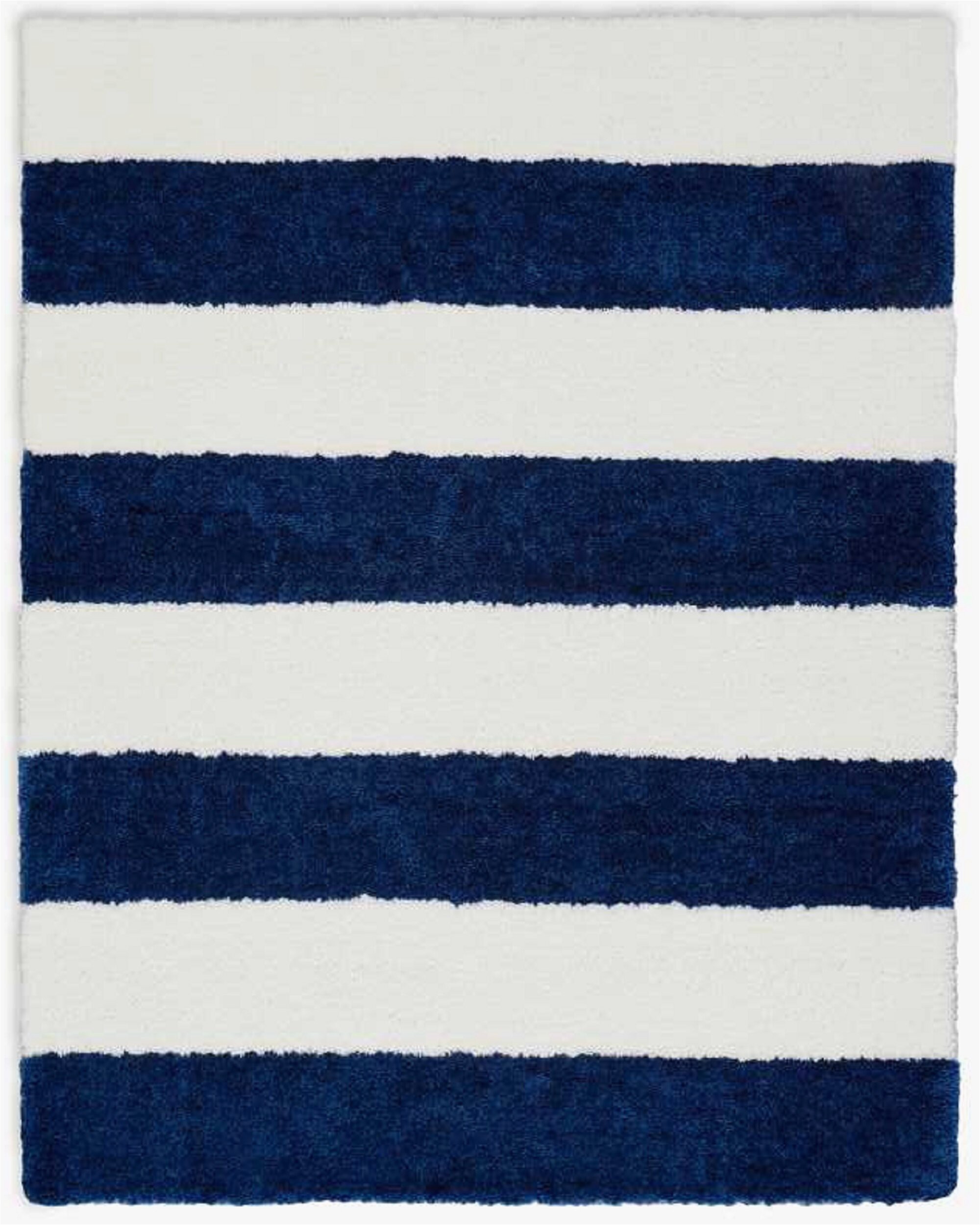 chicago striped handmade shag whitenavy blue area rug