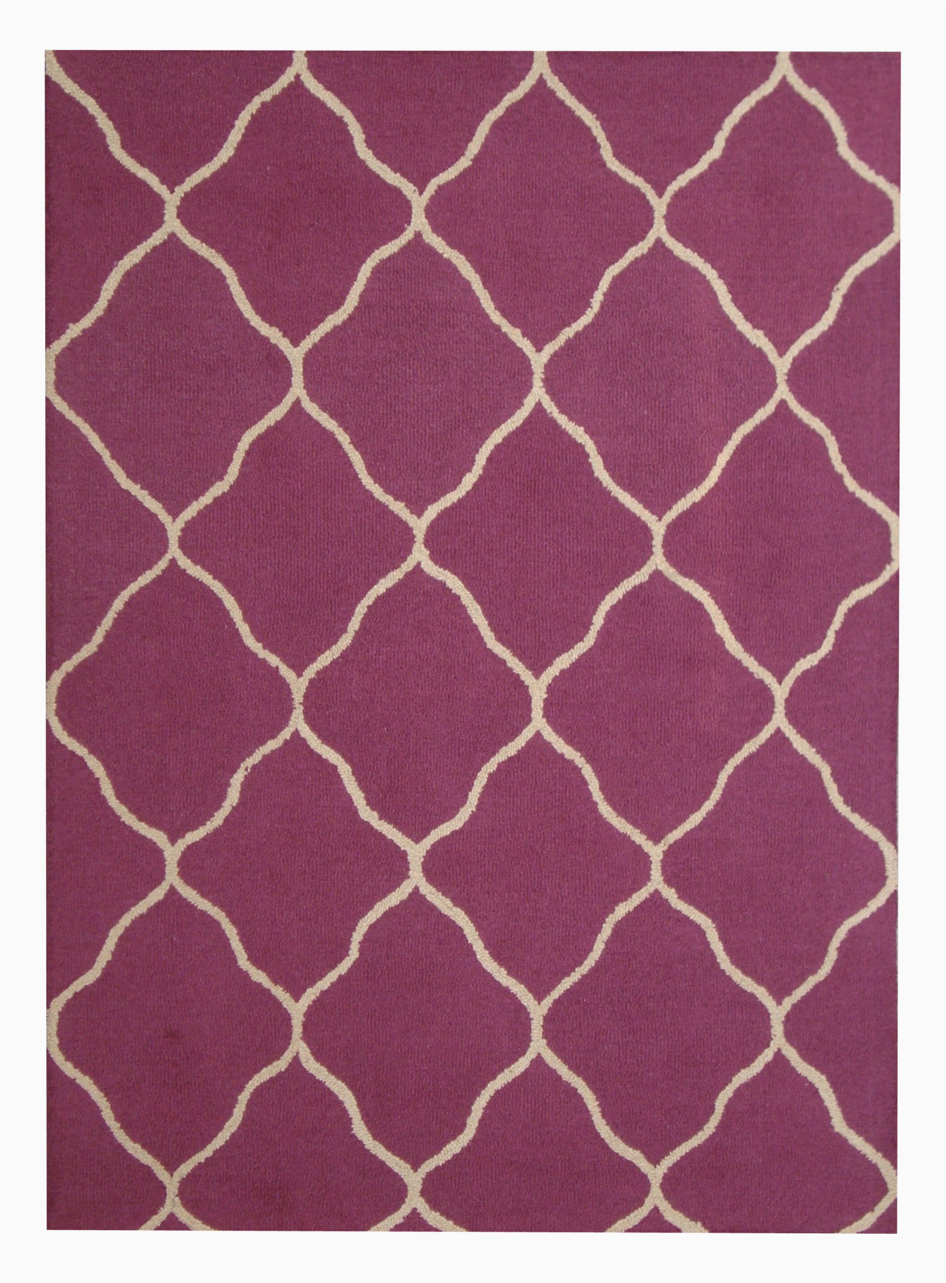 hand tufted wool purplebeige area rug