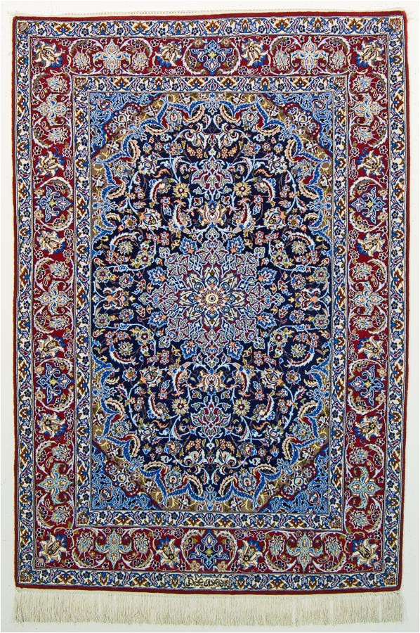 oriental rugs isfahan super fine wool and silk persian rug blue red bo2