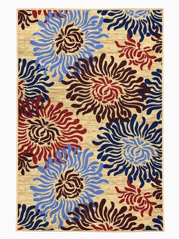 toccoa flowers trendy non skid rubber backed multicolor area rug