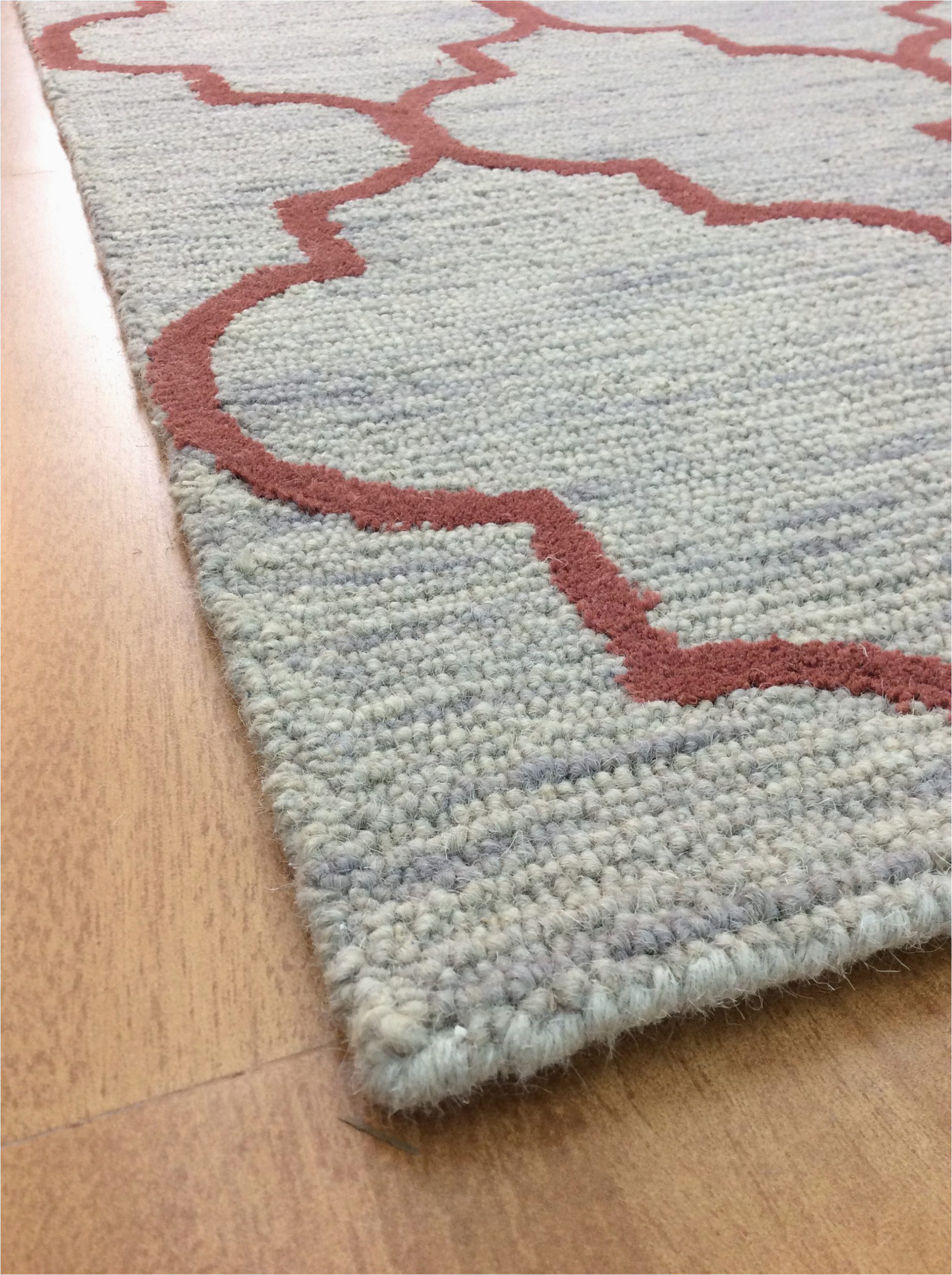 handmade wool modern gray rust 5x8 lt1163 area rug