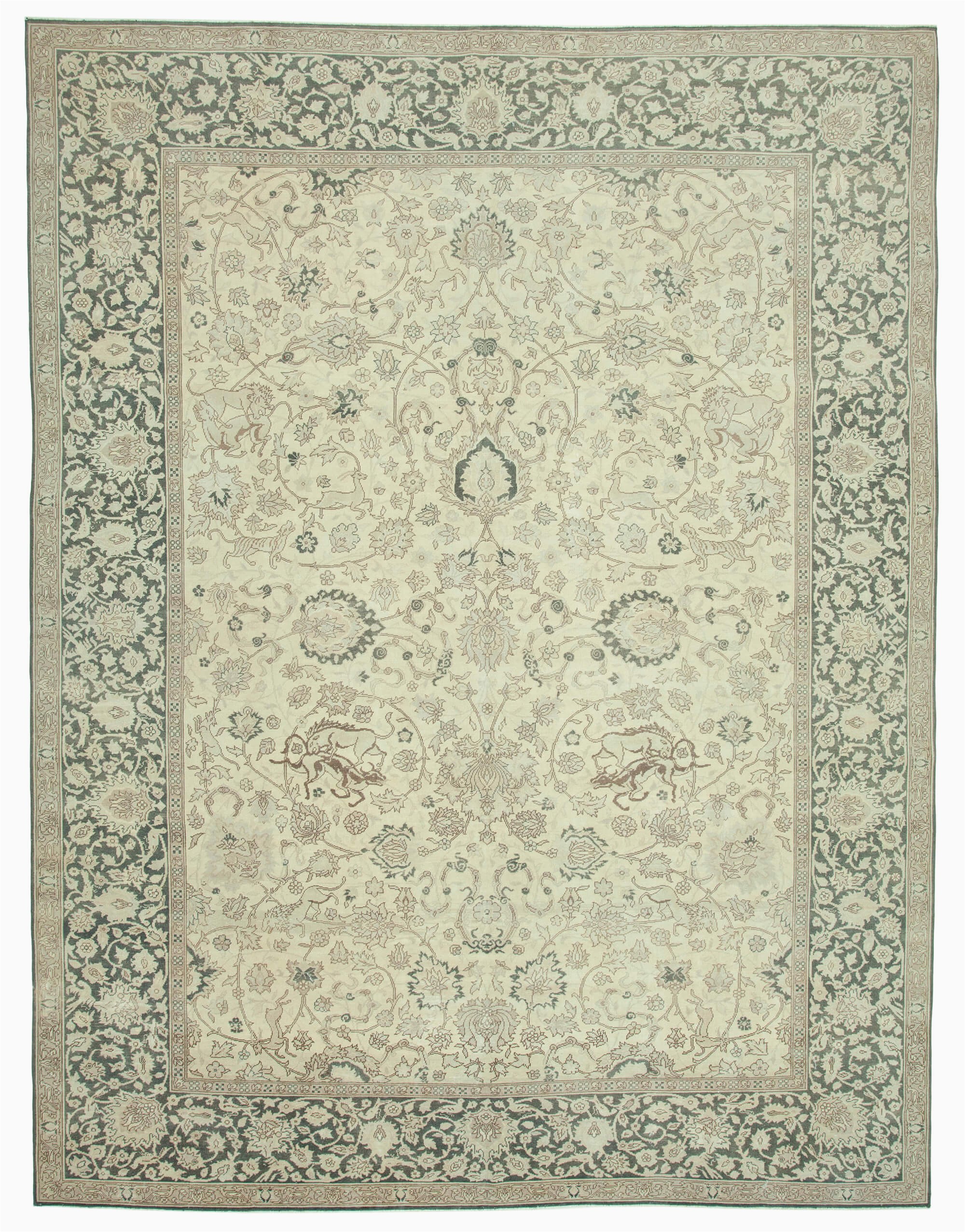 10x12 beige vintage large area rug