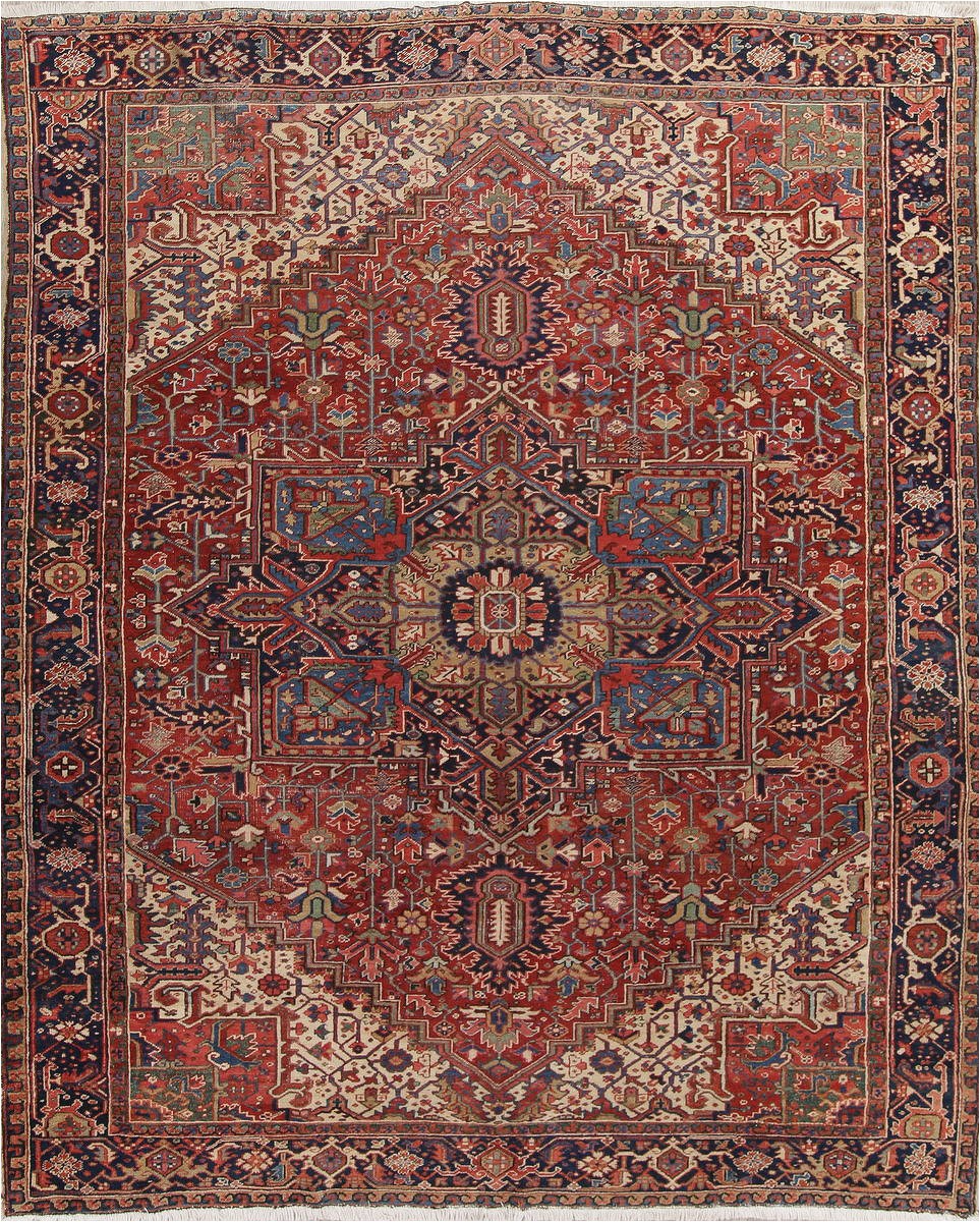 geometric heriz persian area rug 10x12
