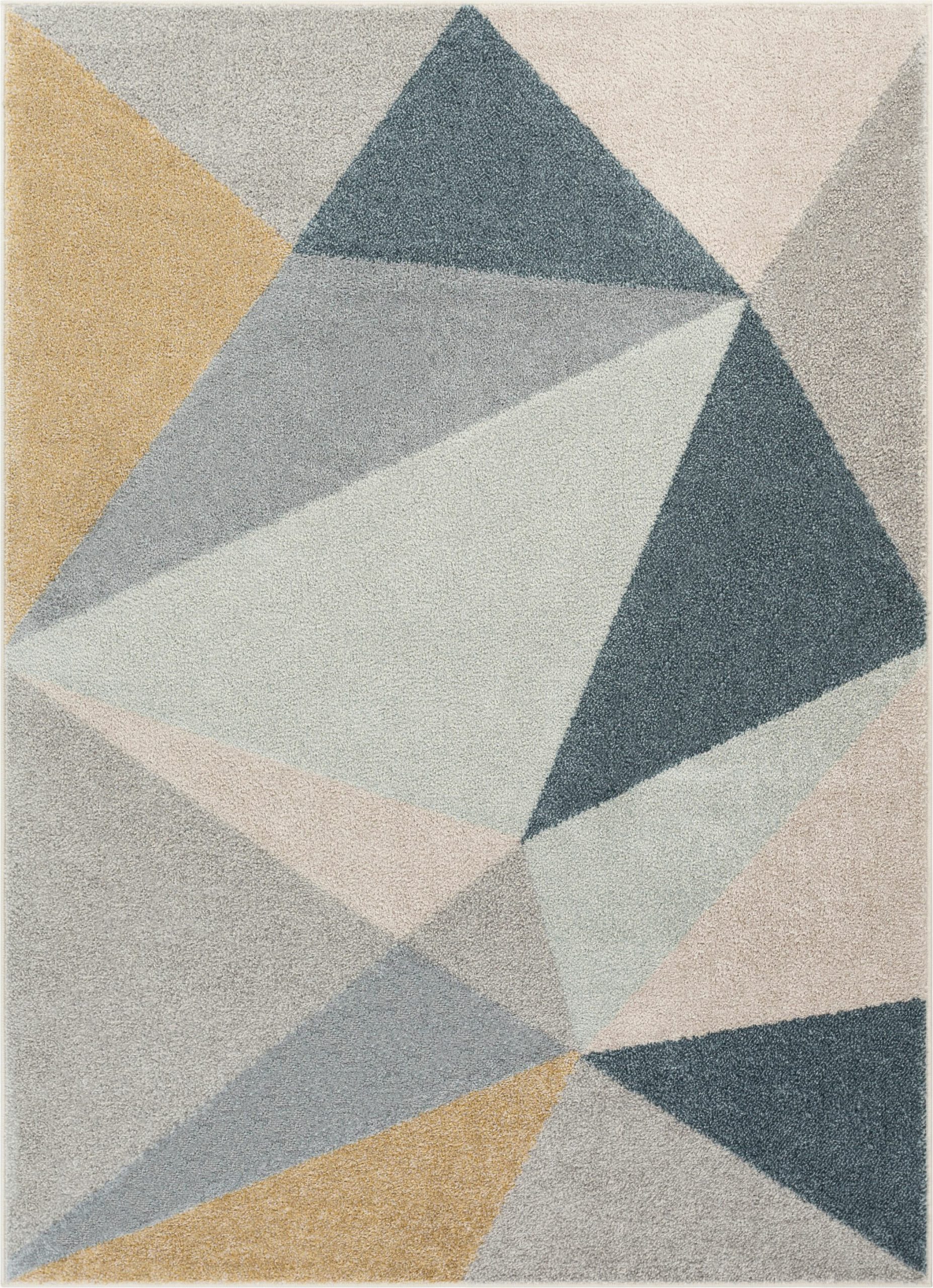 mystic modern vintage geometric gold gray area rug
