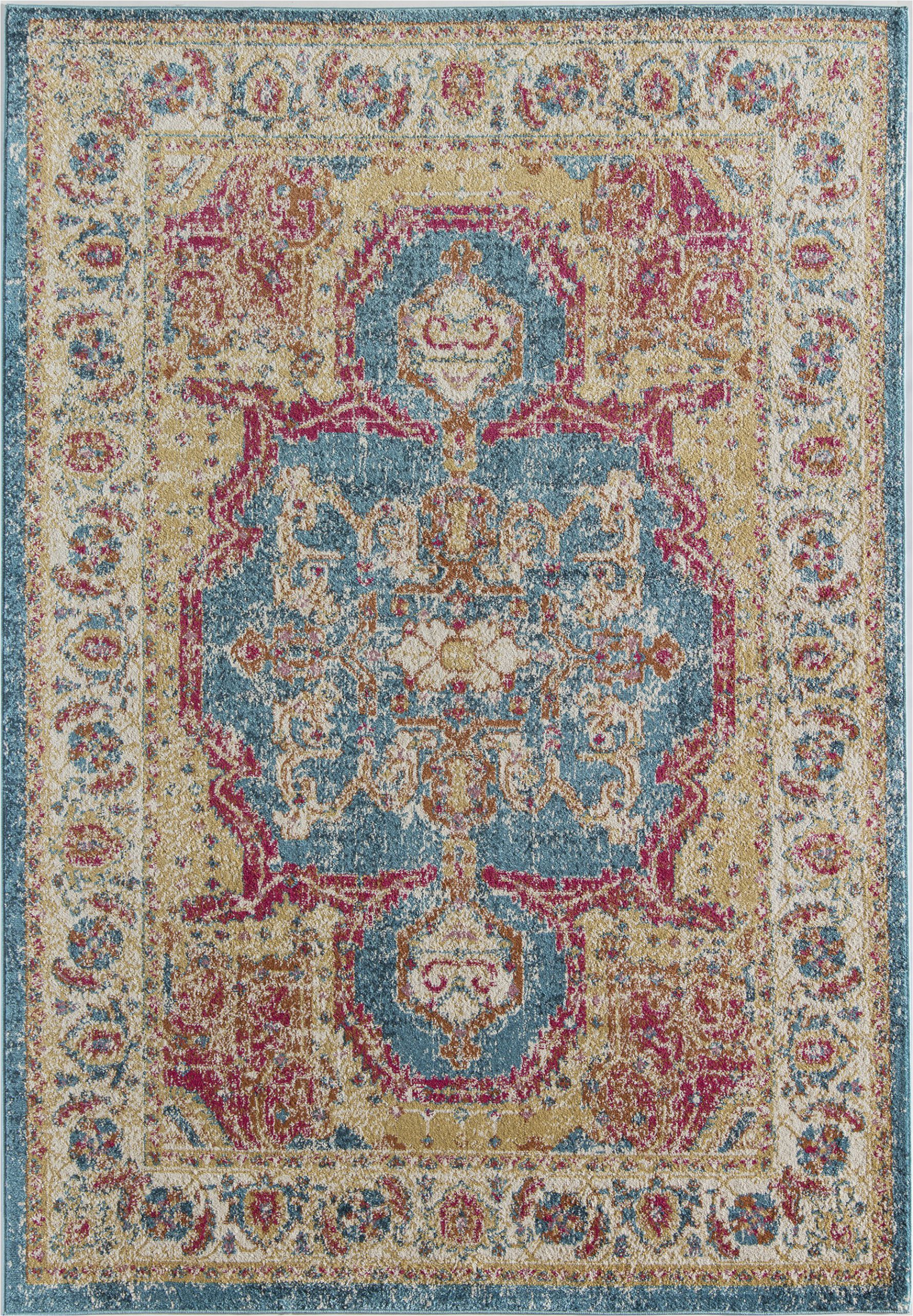 avenue vintage transitional bluegold area rug