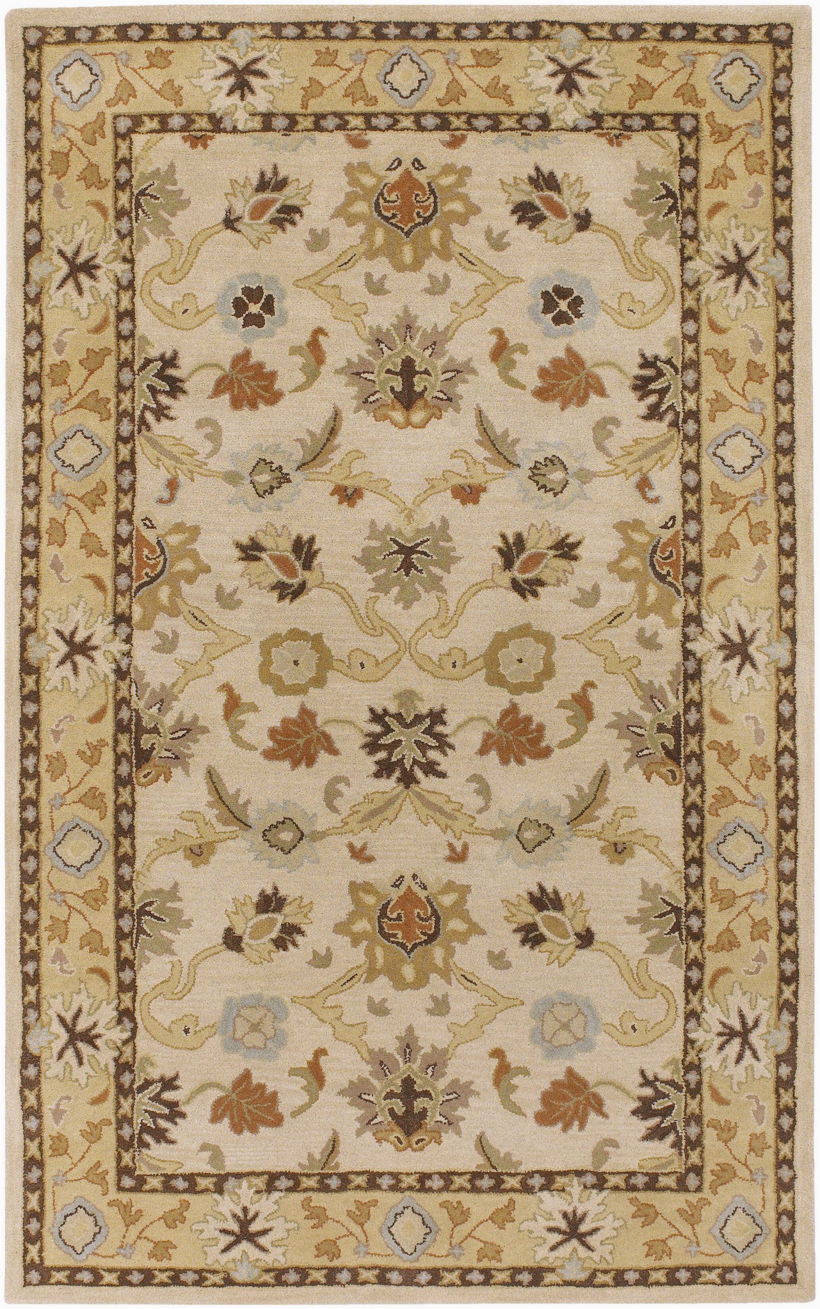 keefer floral handmade tufted wool bei an area rug