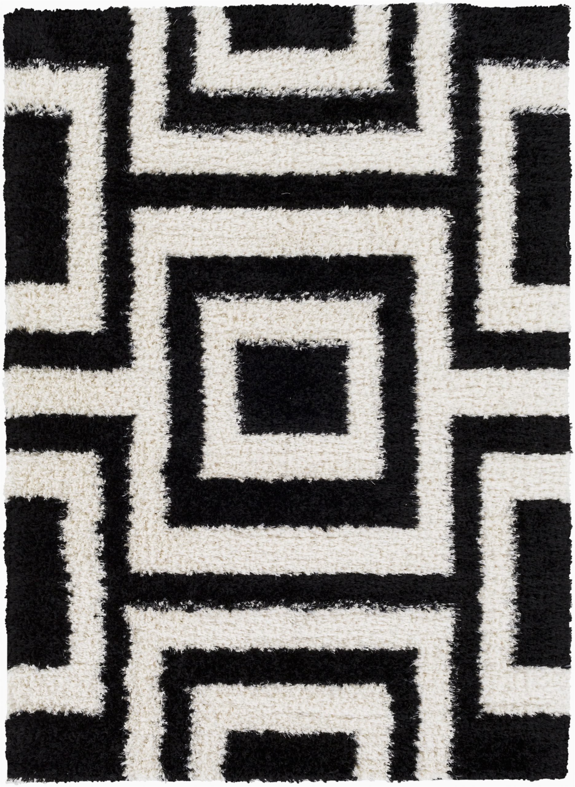 surya winfield wnf1005 black white shag area rug