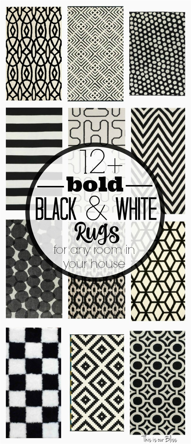 12 Bold Black and white geometric rugs for any room in your house Classic fun rugs This is our Bliss