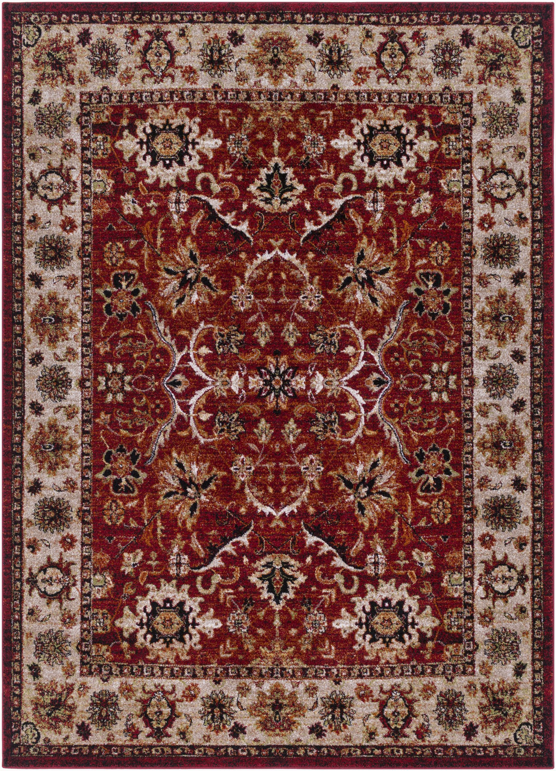 brahim power loom berry red rug