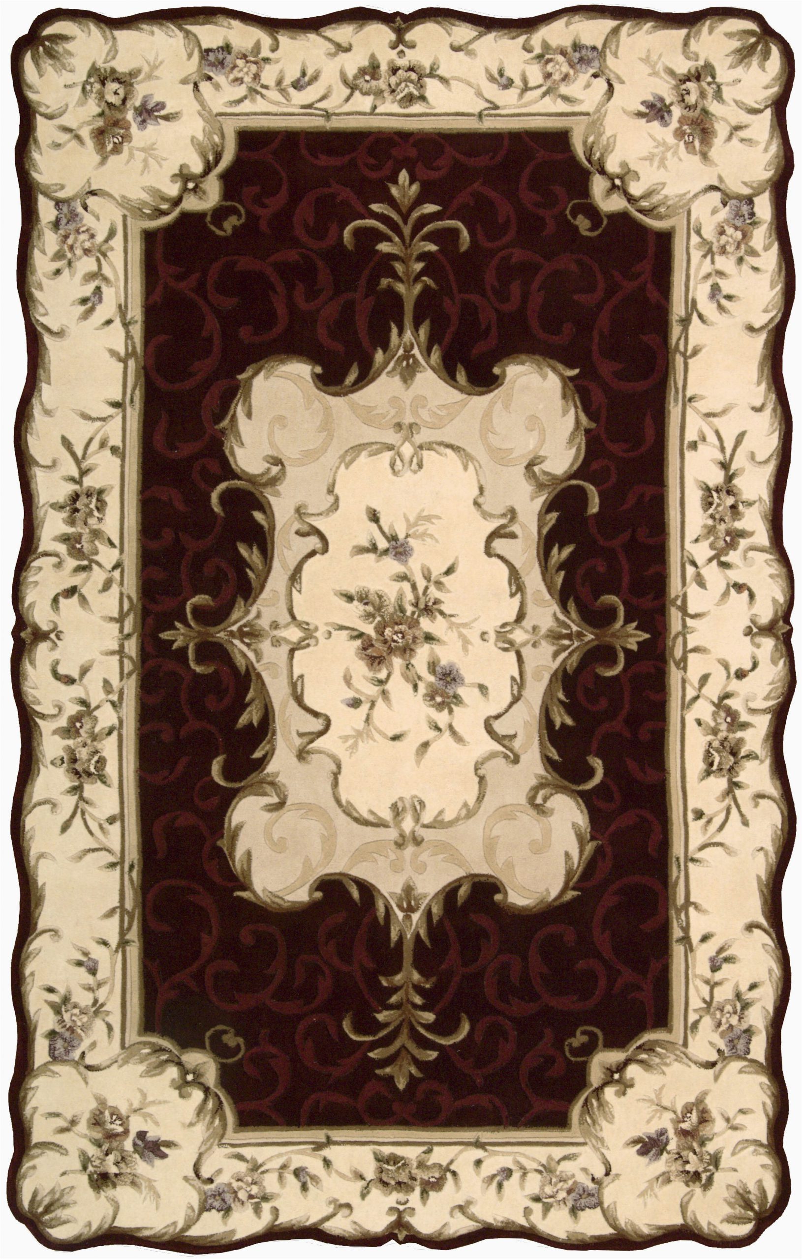 serenata oriental handmade tufted wool burgundybeige area rug
