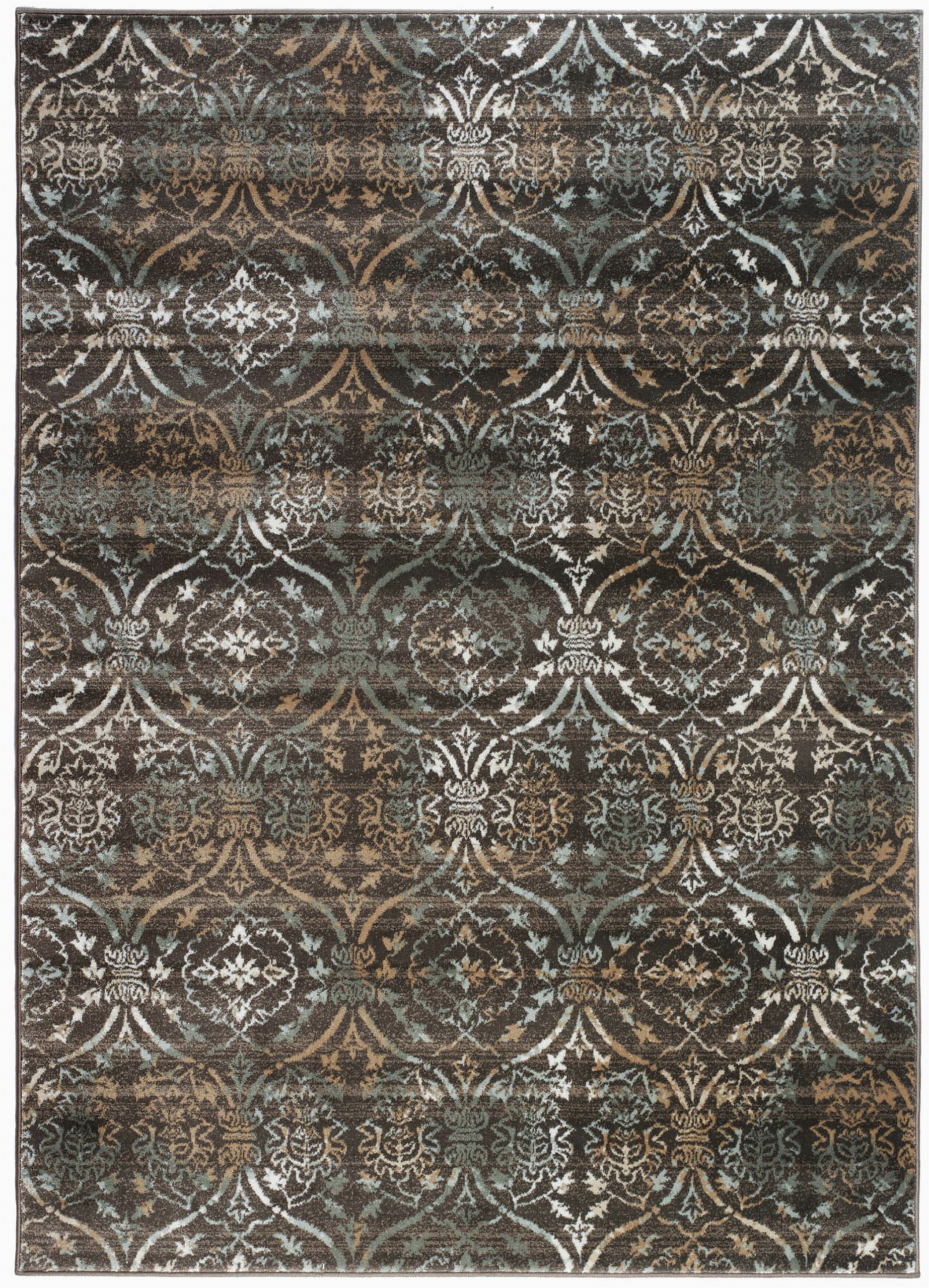 bartley geometric dark brown area rug