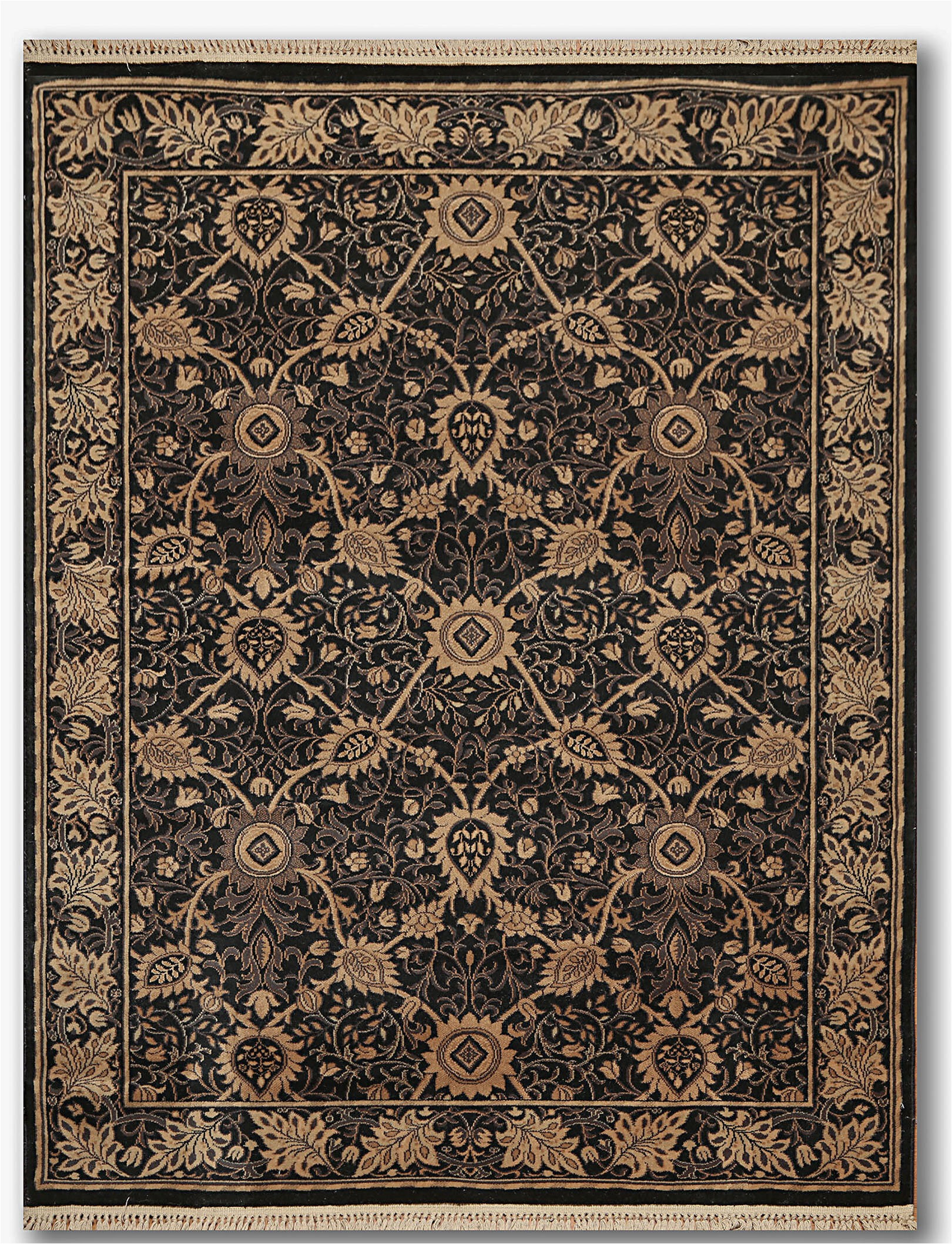 phyllis traditional wool blacktanbrown area rug