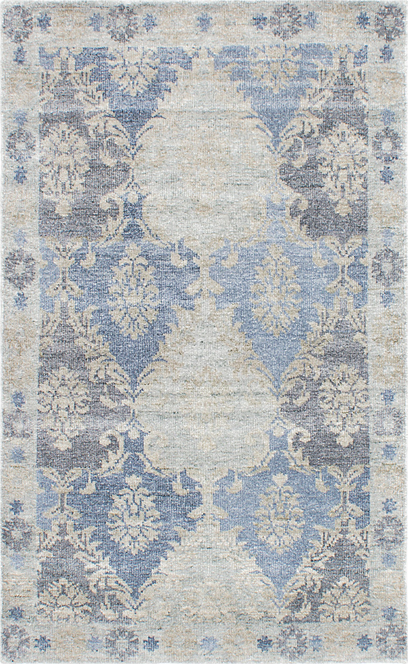 cayla oriental hand knotted silk bluebeige area rug