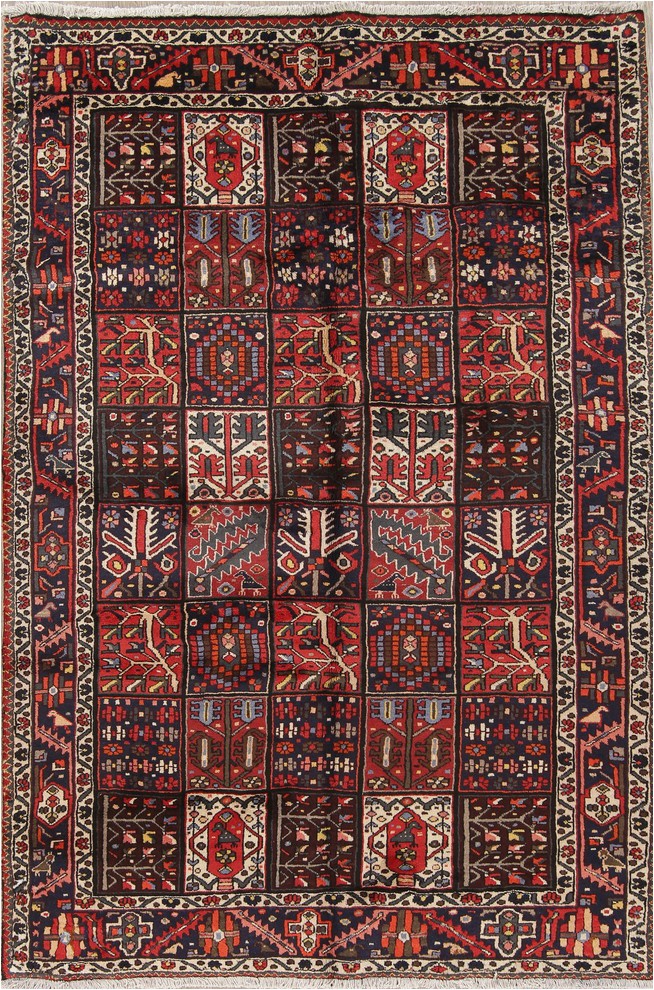 consigned bakhtiari hand made garden design persian oriental area rug 7 x10 prvw vr