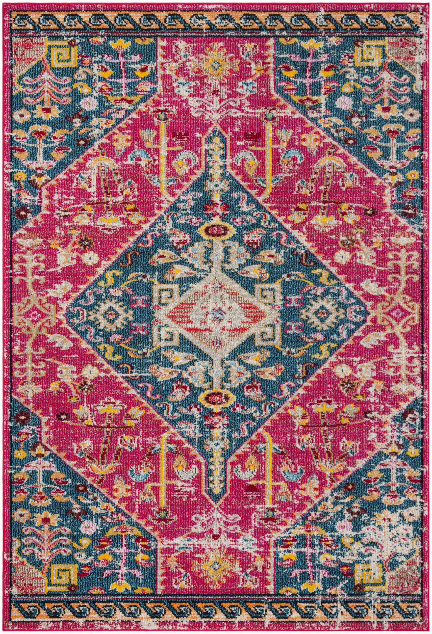 katie oriental pink turquoise area rug