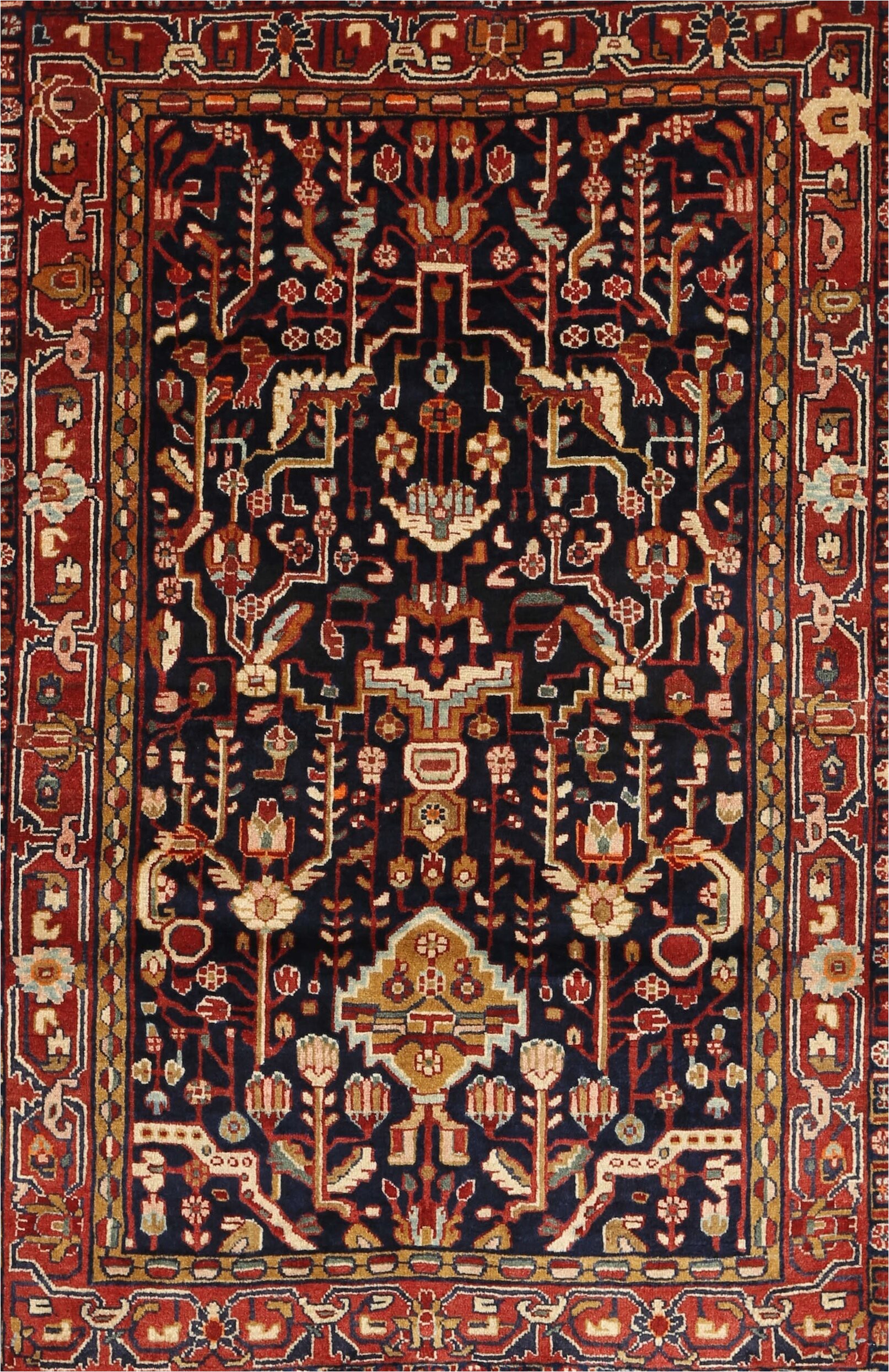 kerns traditional brownblackred area rug