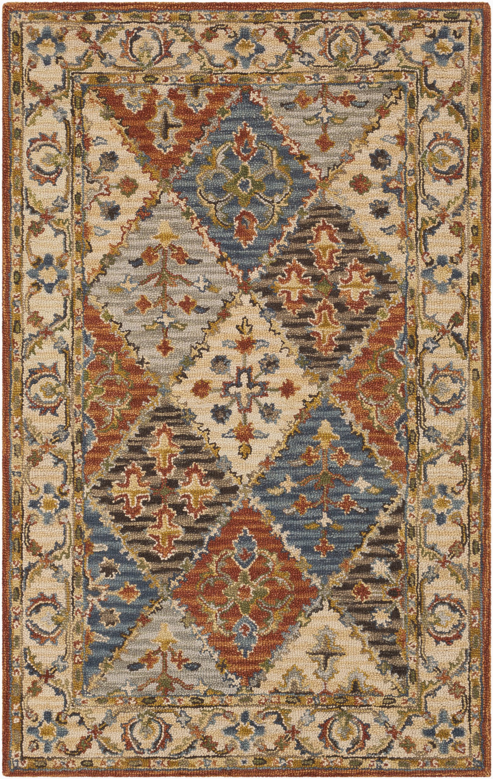 crum oriental handmade tufted wool rustdark blue area rug