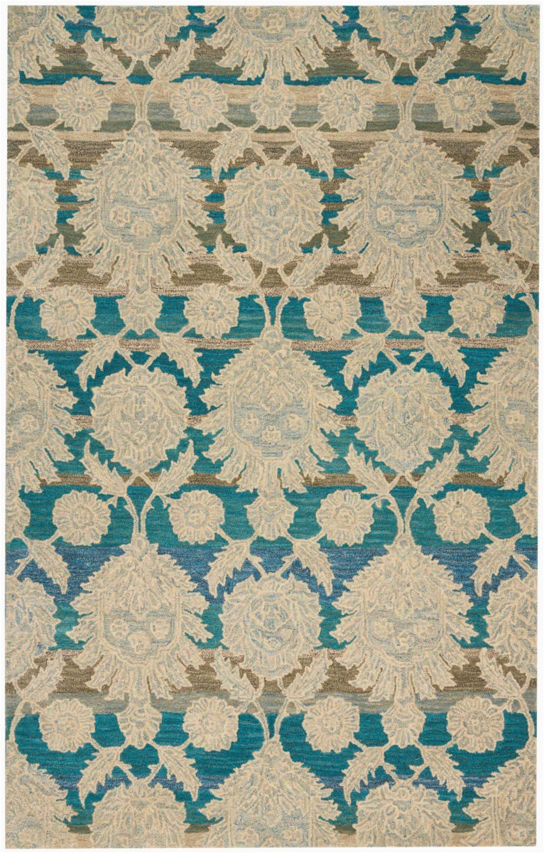 nourison india house ih91 ivory teal area rugx