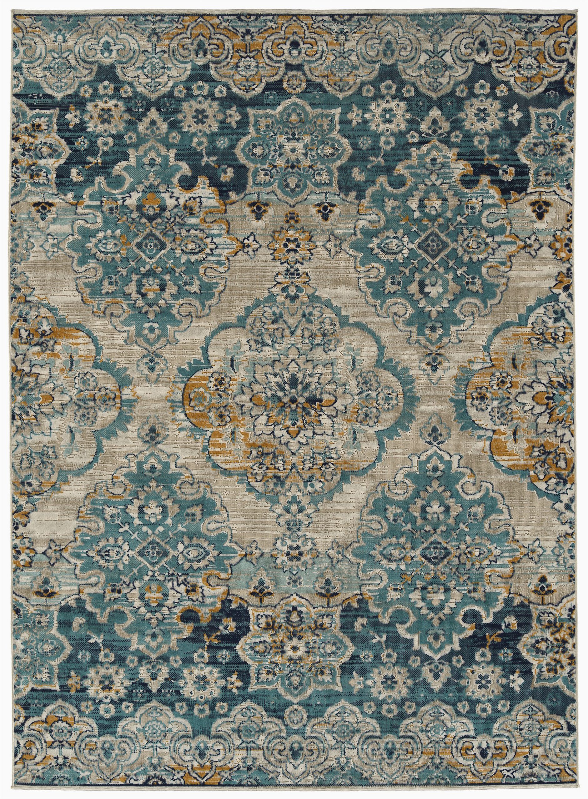 atherton oriental turquoiseyellowbeige indoor outdoor area rug