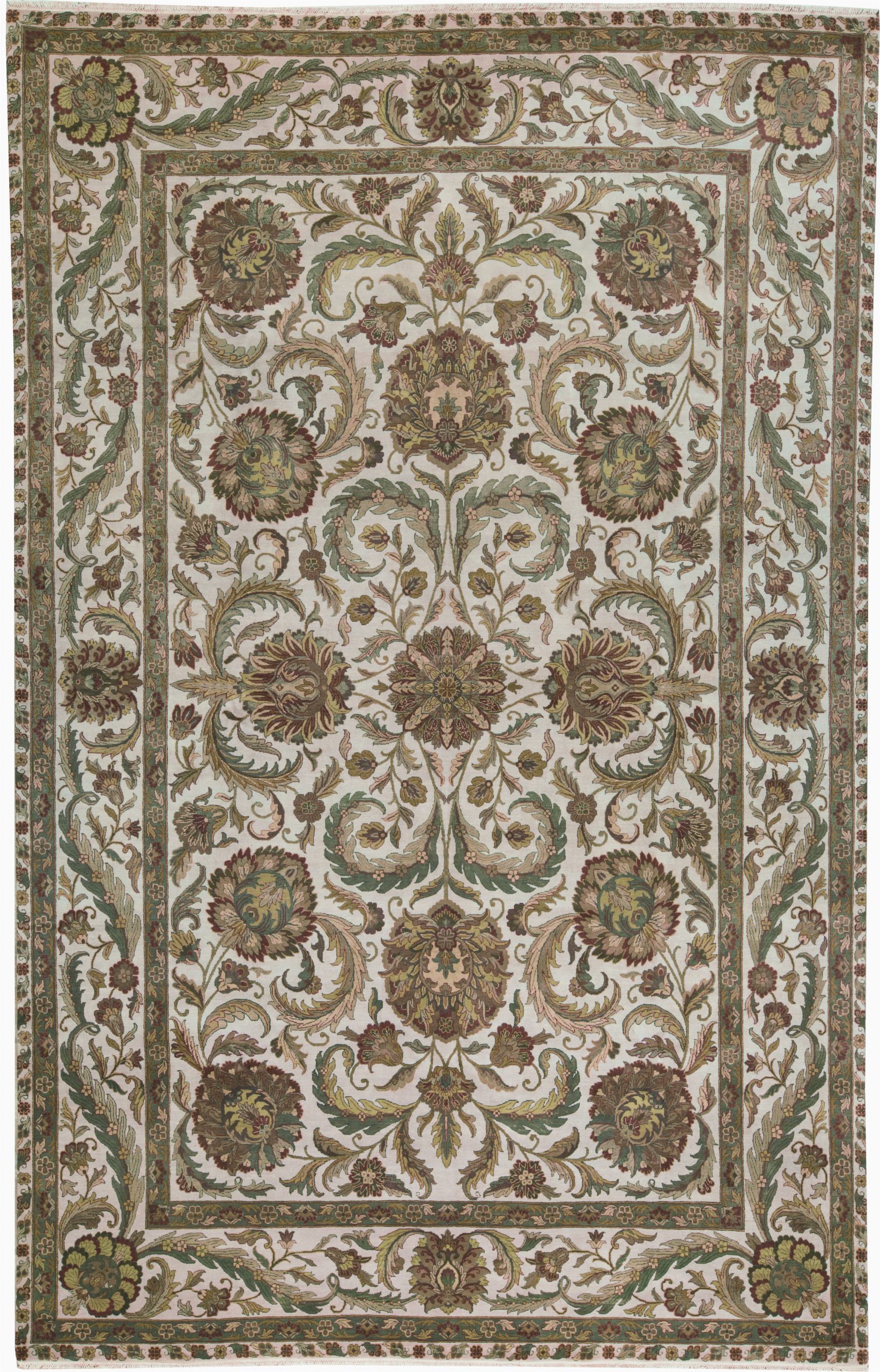 bokara rug co inc one of a kind crown select handwoven 1110 x 183 wool greenivory area rug abhd2435