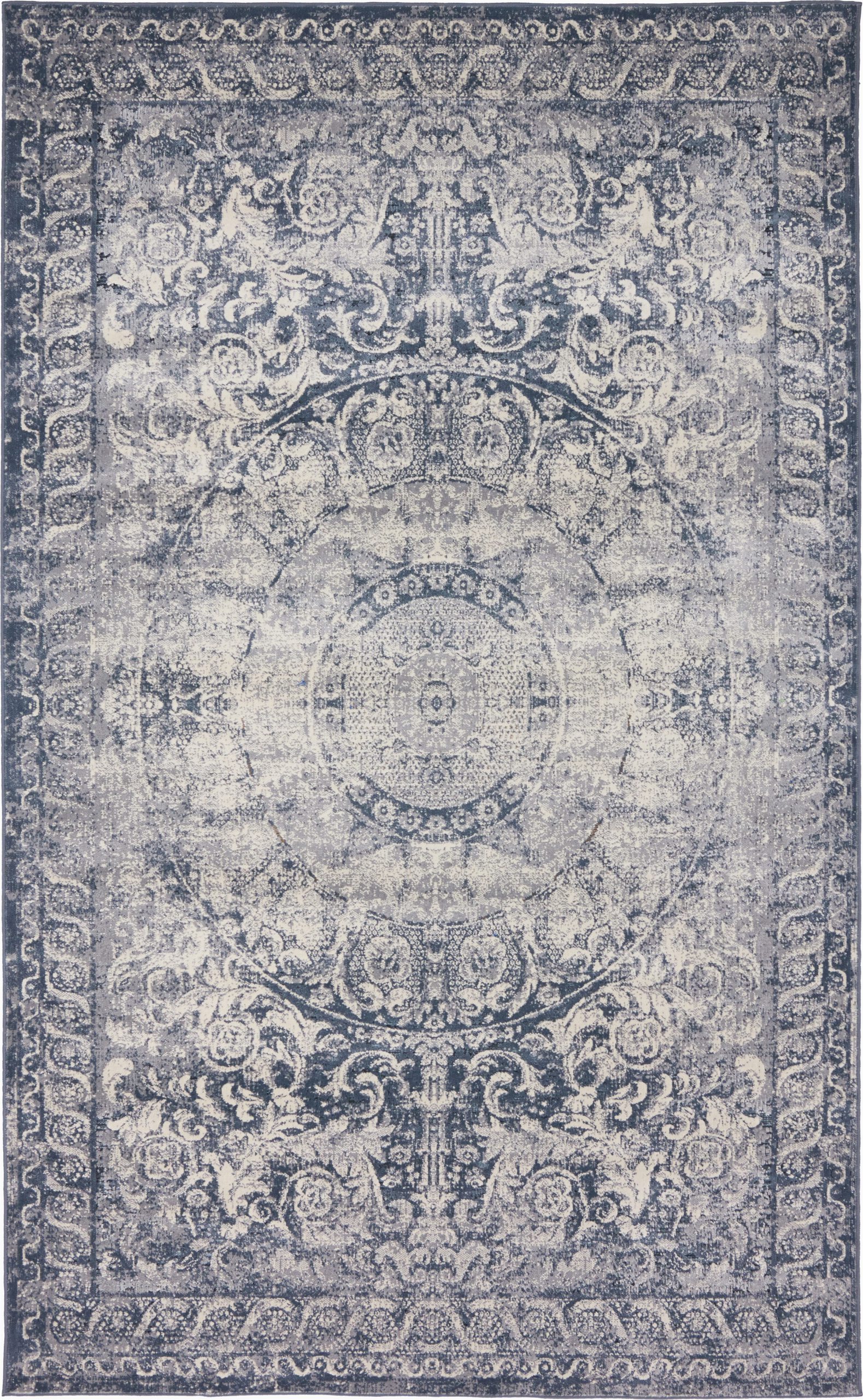 abbeville oriental dark blueivory area rug