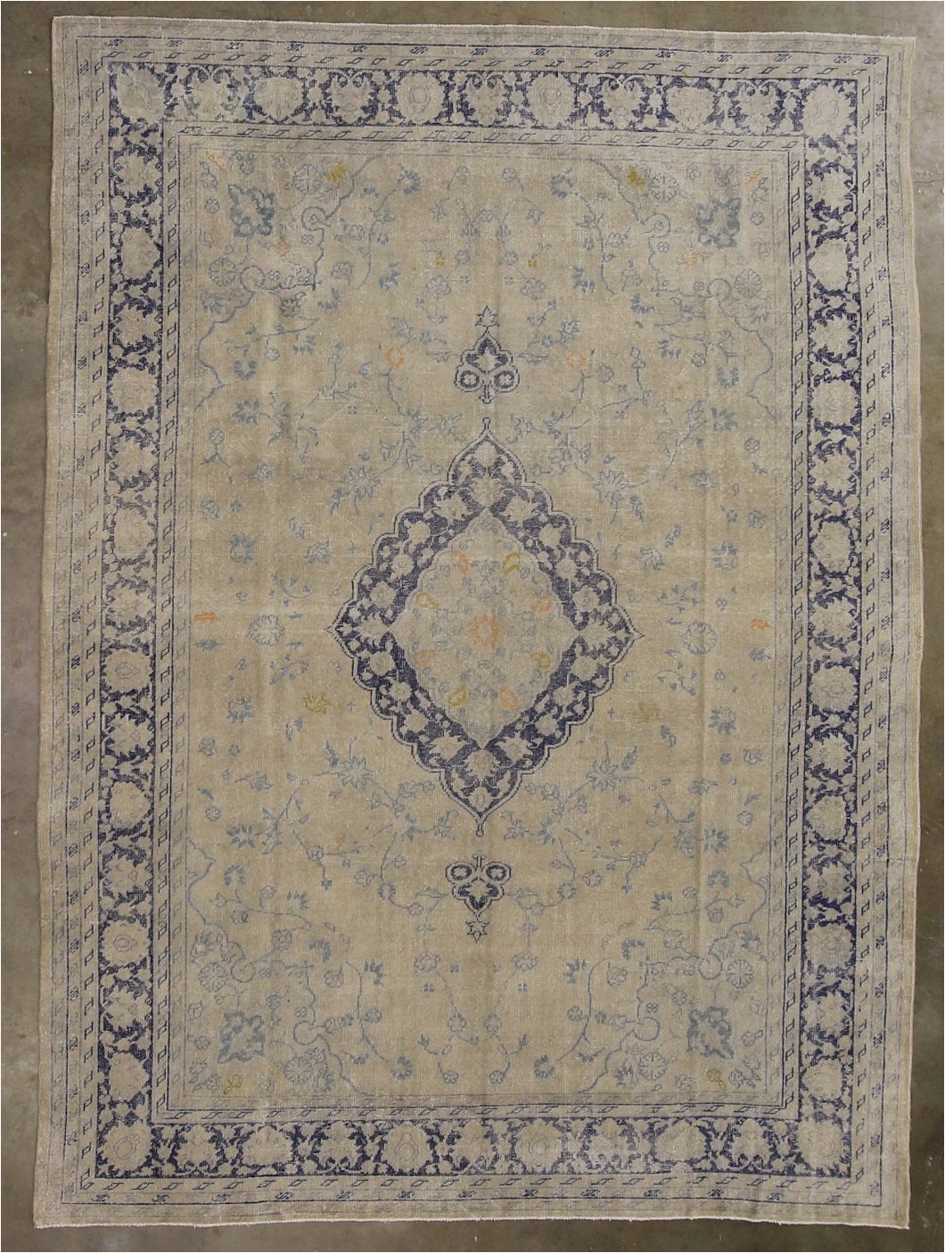 9x12 ivory white vintage turkish area rug
