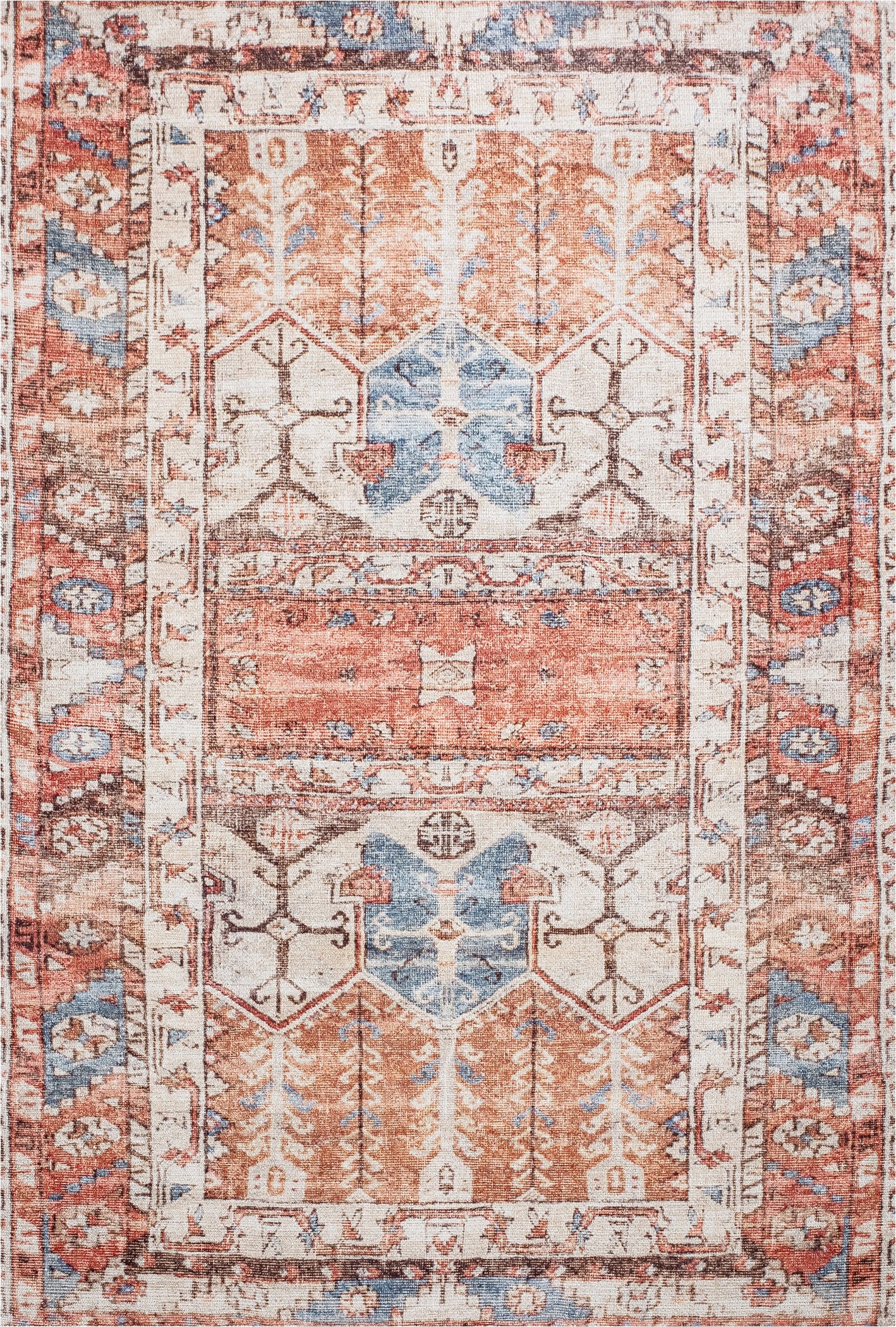 aricely oriental flatweave terracottabeigeblue area rug