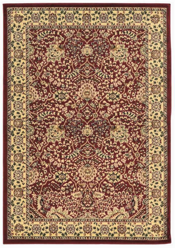 elegance collection 8 x 10 area rug in red ivory linon rug ee0181