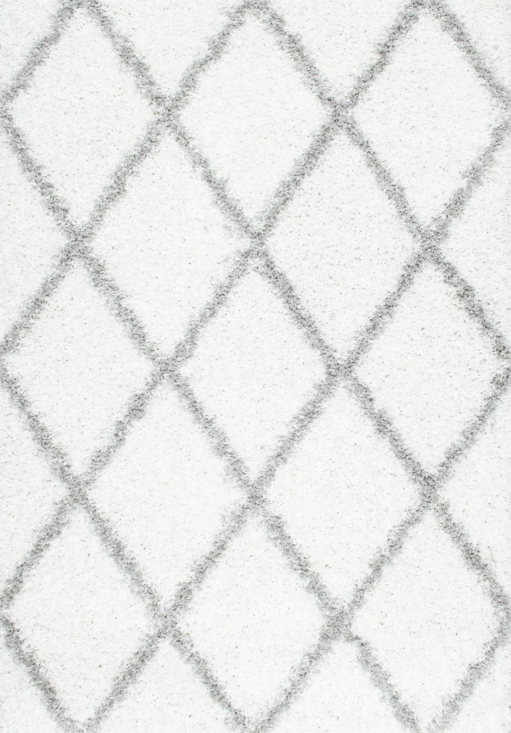 colona geometric shag white area rug