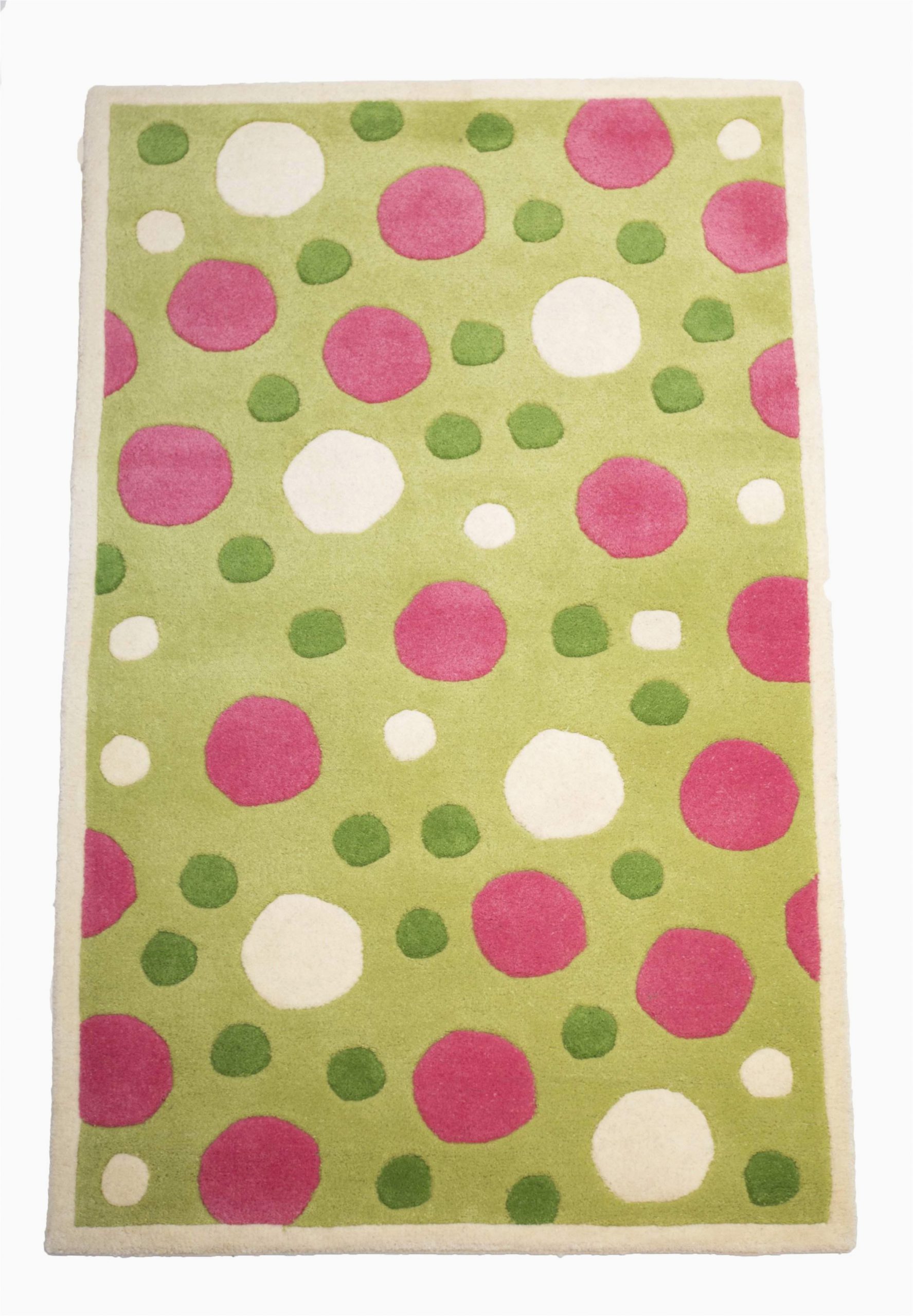 Green and pink polka dot kids room rug rsm3685 rug shop and more 2348x