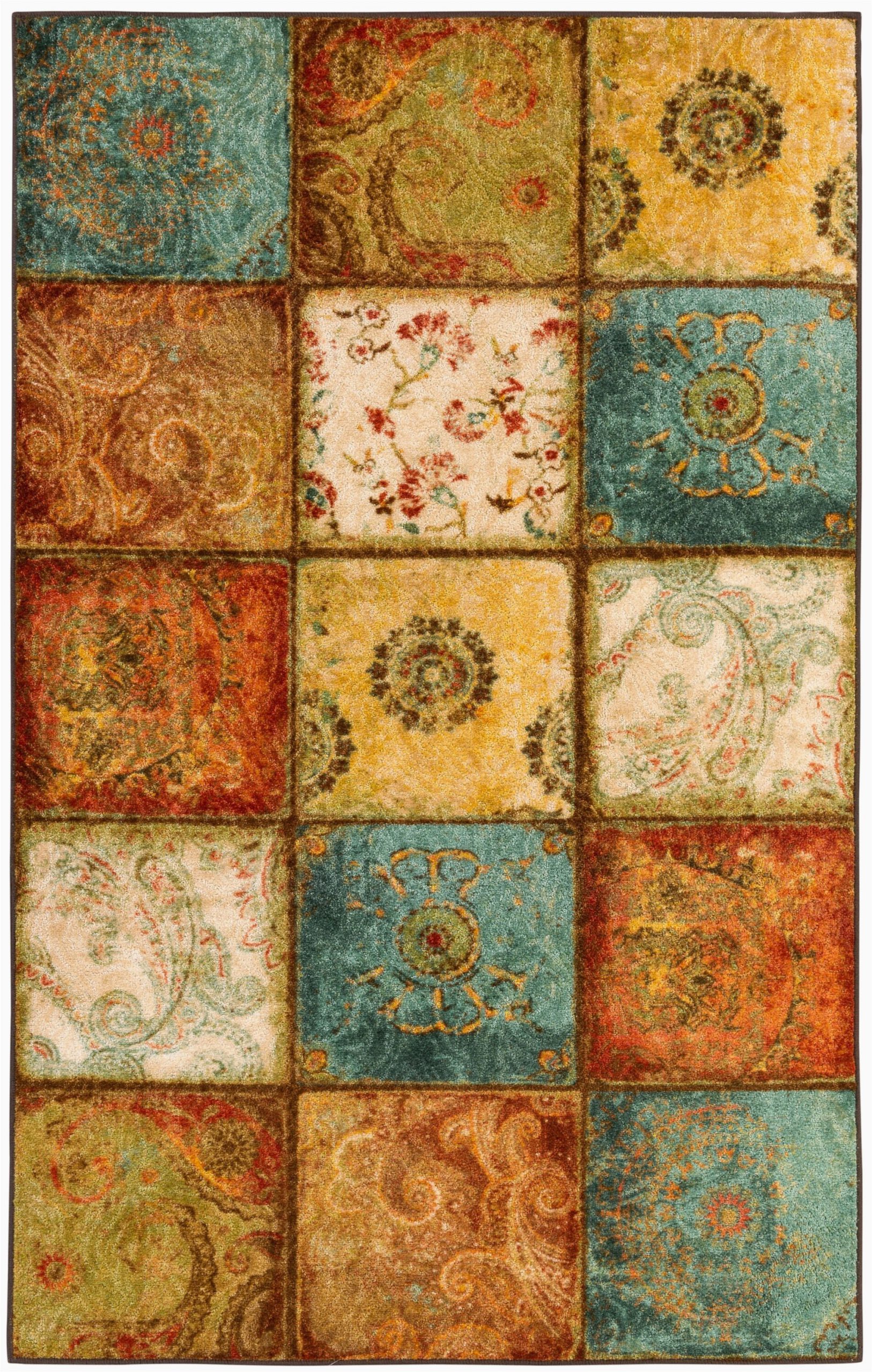 genevra floralgeometricpaisley rust redroyal bluegold area rug