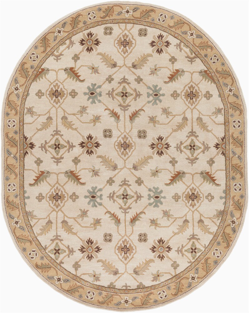 graziani floral handmade tufted wool tan area rug