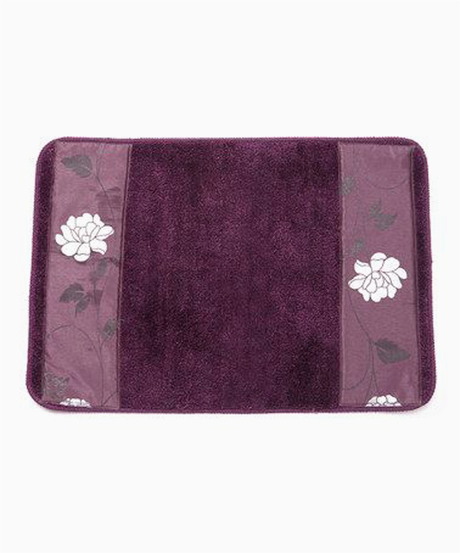 popular home the avanti collection banded bath rug purple 21 by 12 by 1