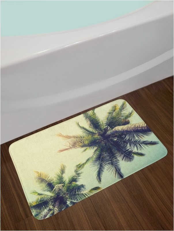 coconut palm tree bath rug