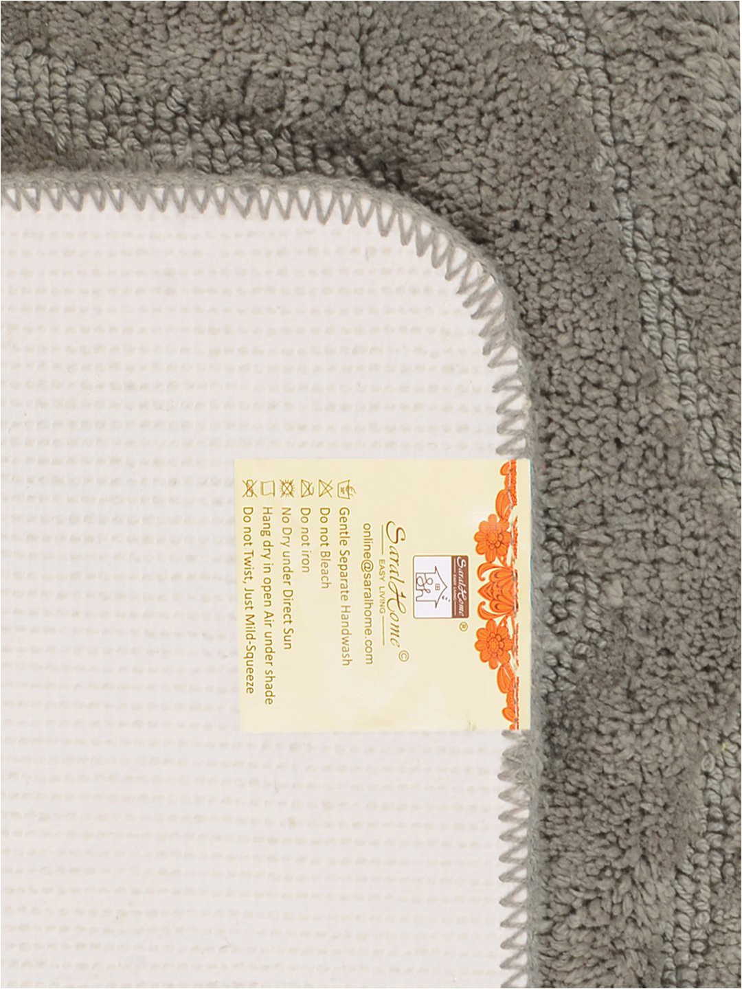 set of 2 grey bath rug contour